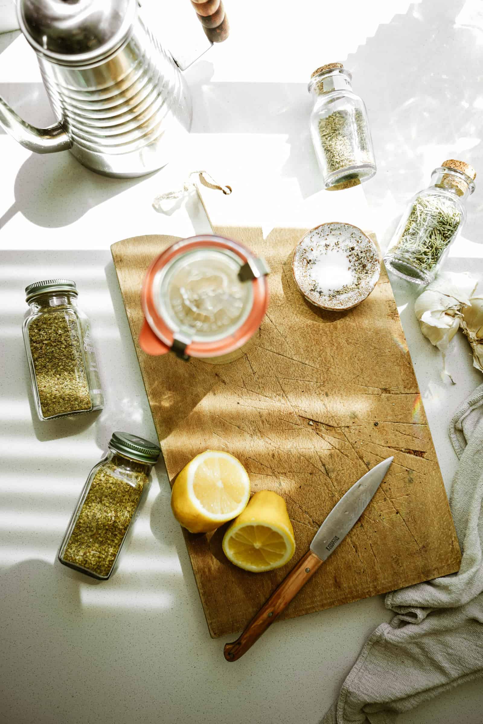 Ingredients for Greek salad dressing