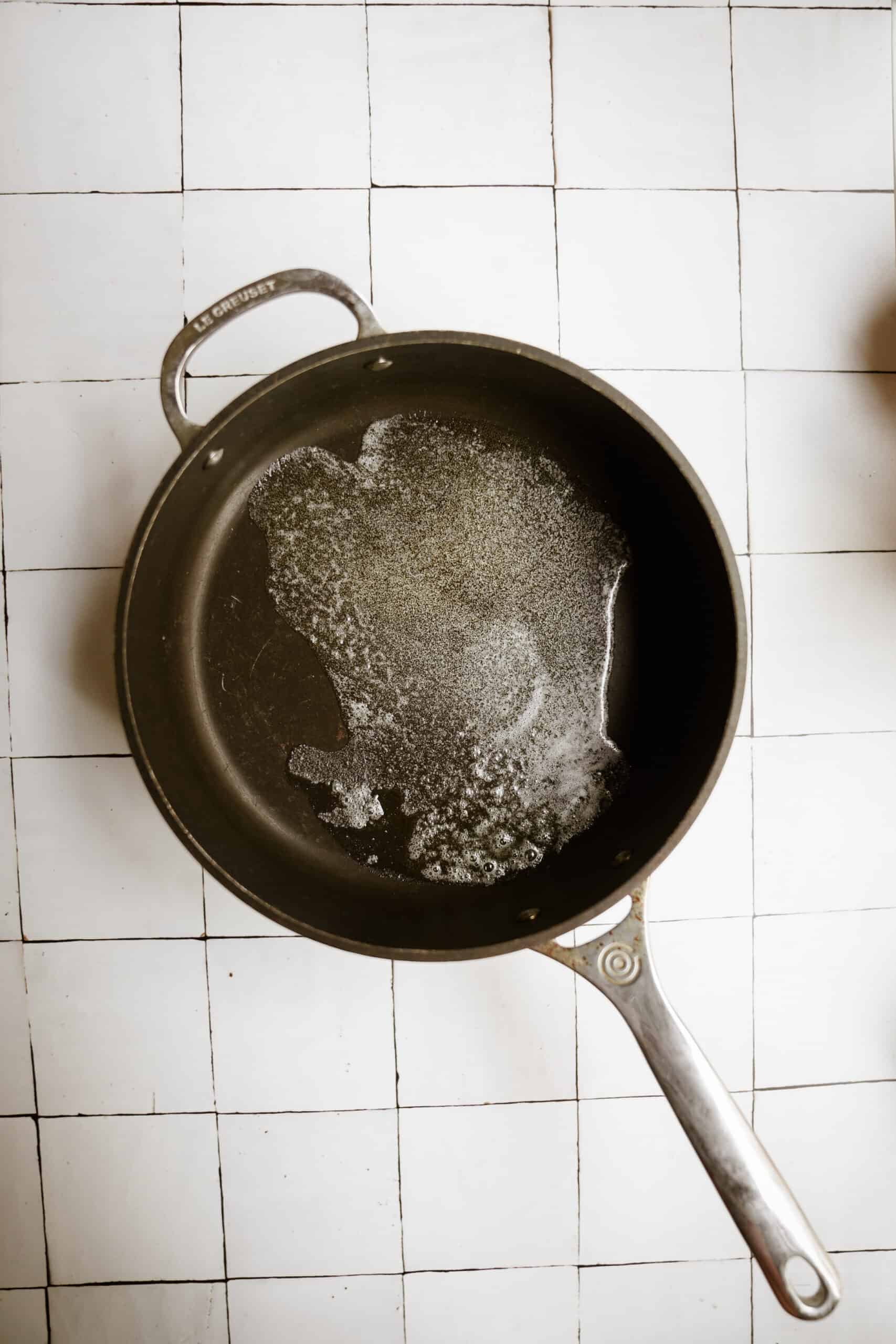 Butter melting in a pan 