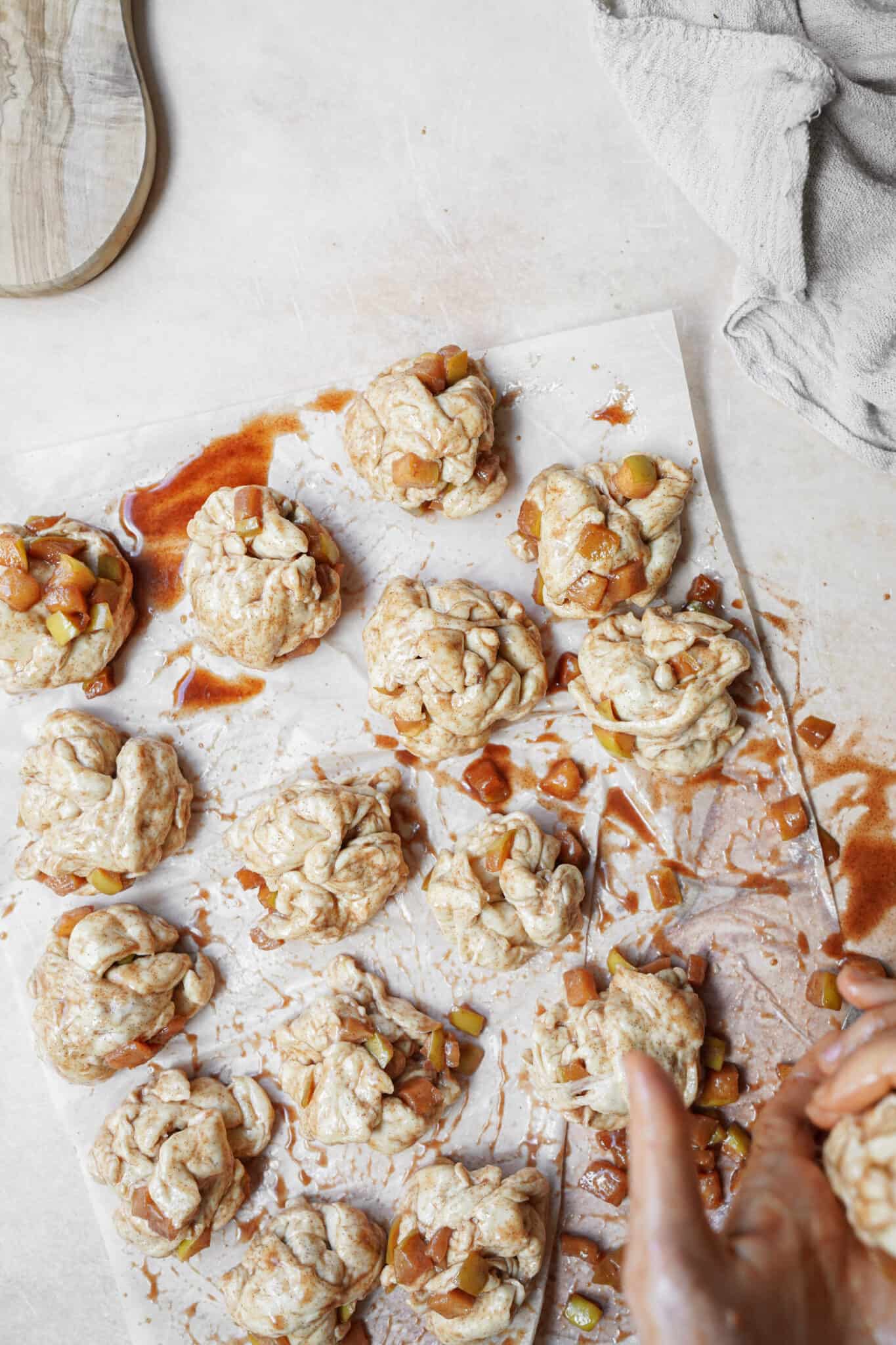 Apple fritters rolled up