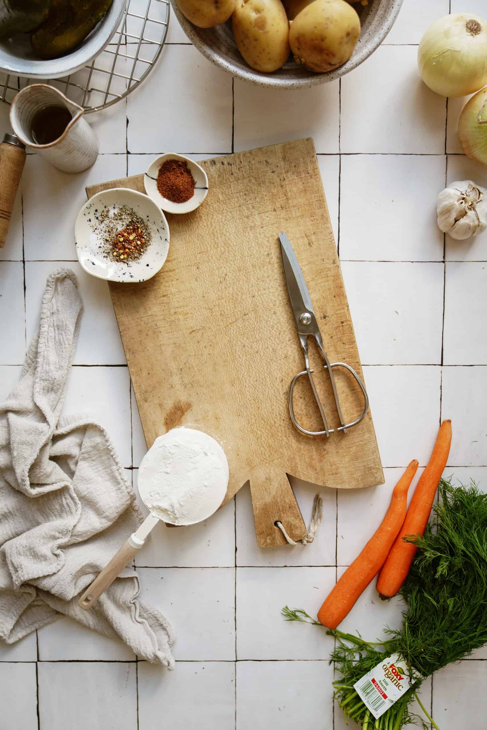 Ingredients for dill pickle soup