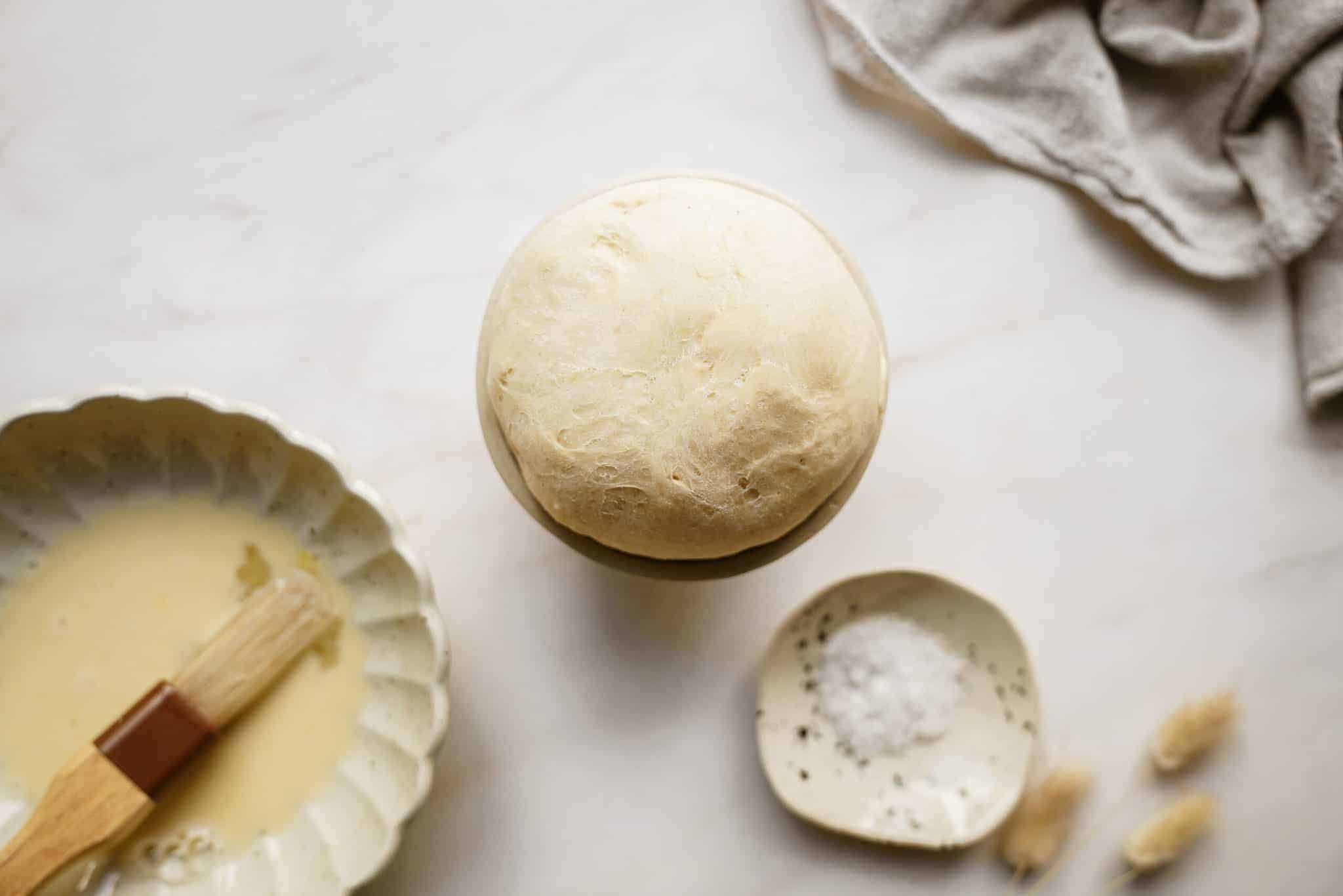 Dough and ingredients for dinner roll recipe