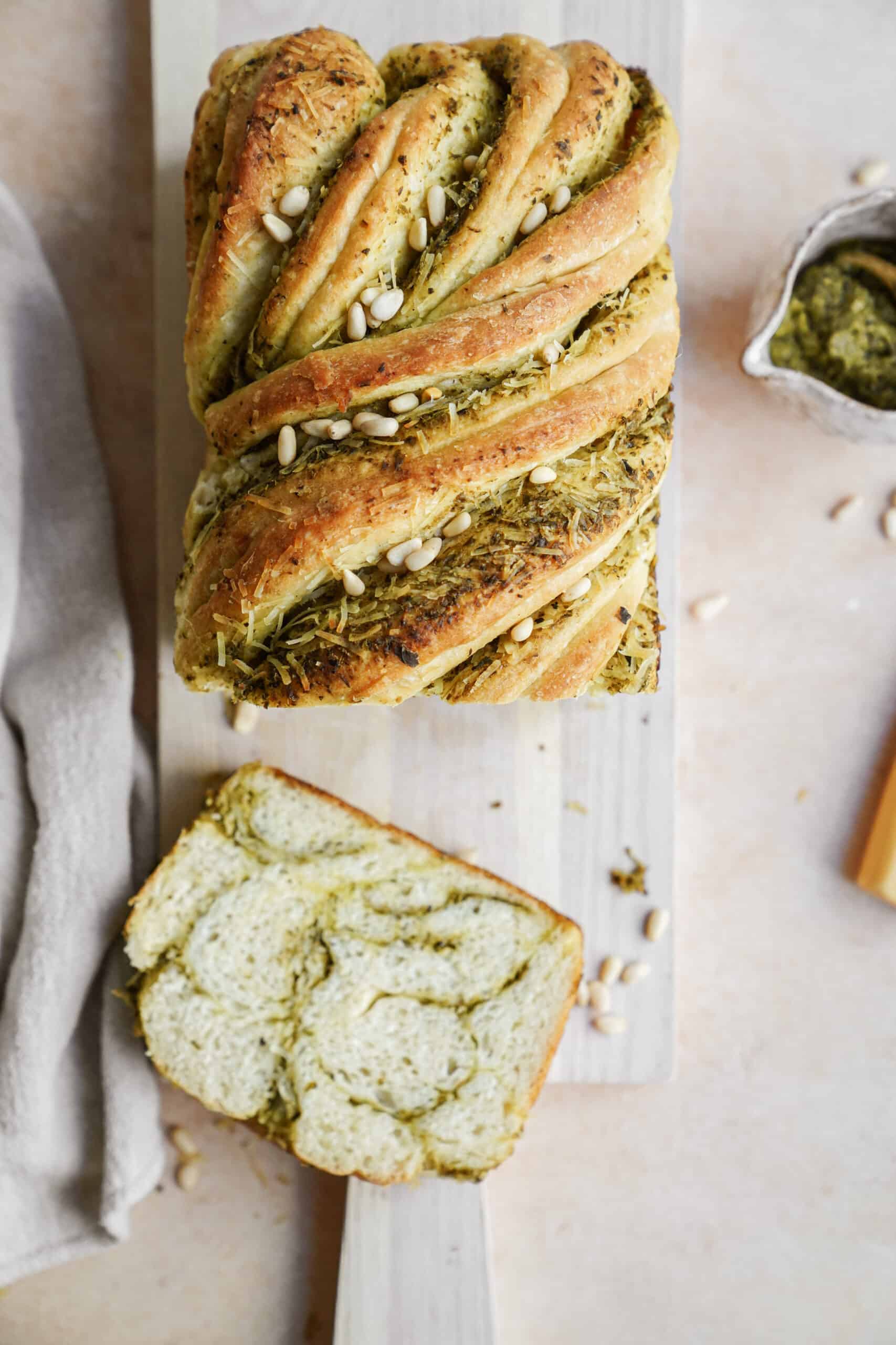 Twist Bread on a cutting board