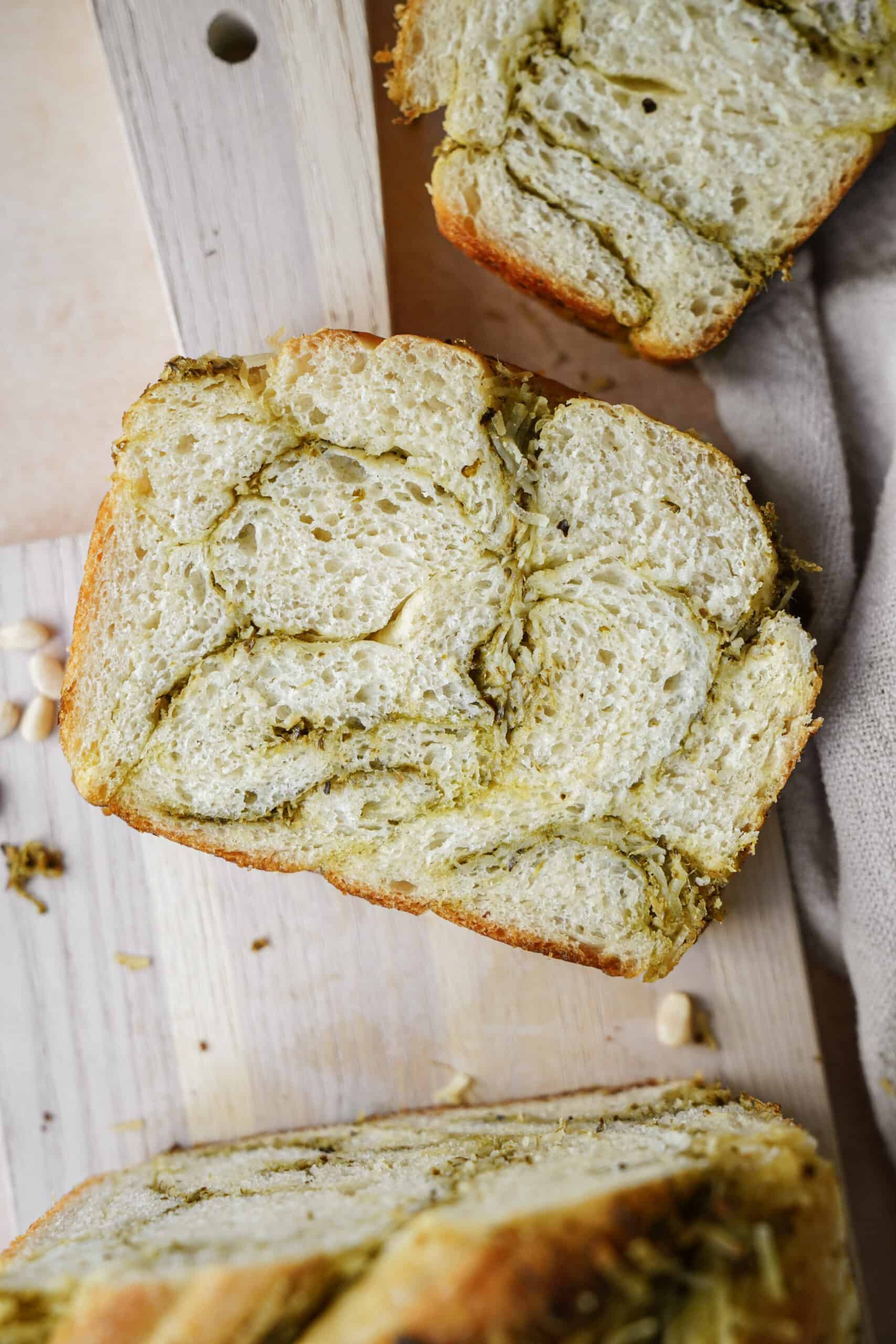 Twist Bread on a cutting board