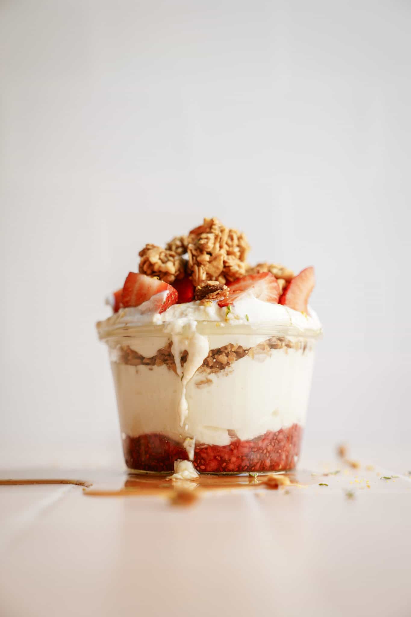 Yogurt parfait up front on countertop