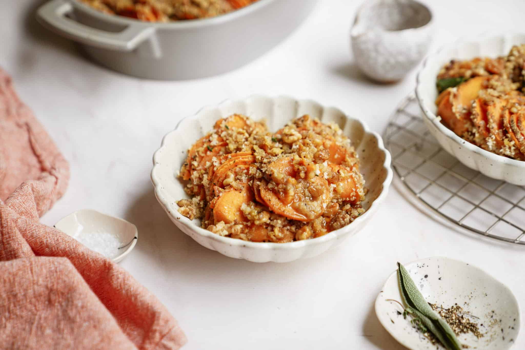 Baked Sweet Potato Recipe on countertop in a bowl