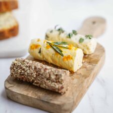 compound butter recipes on cutting board
