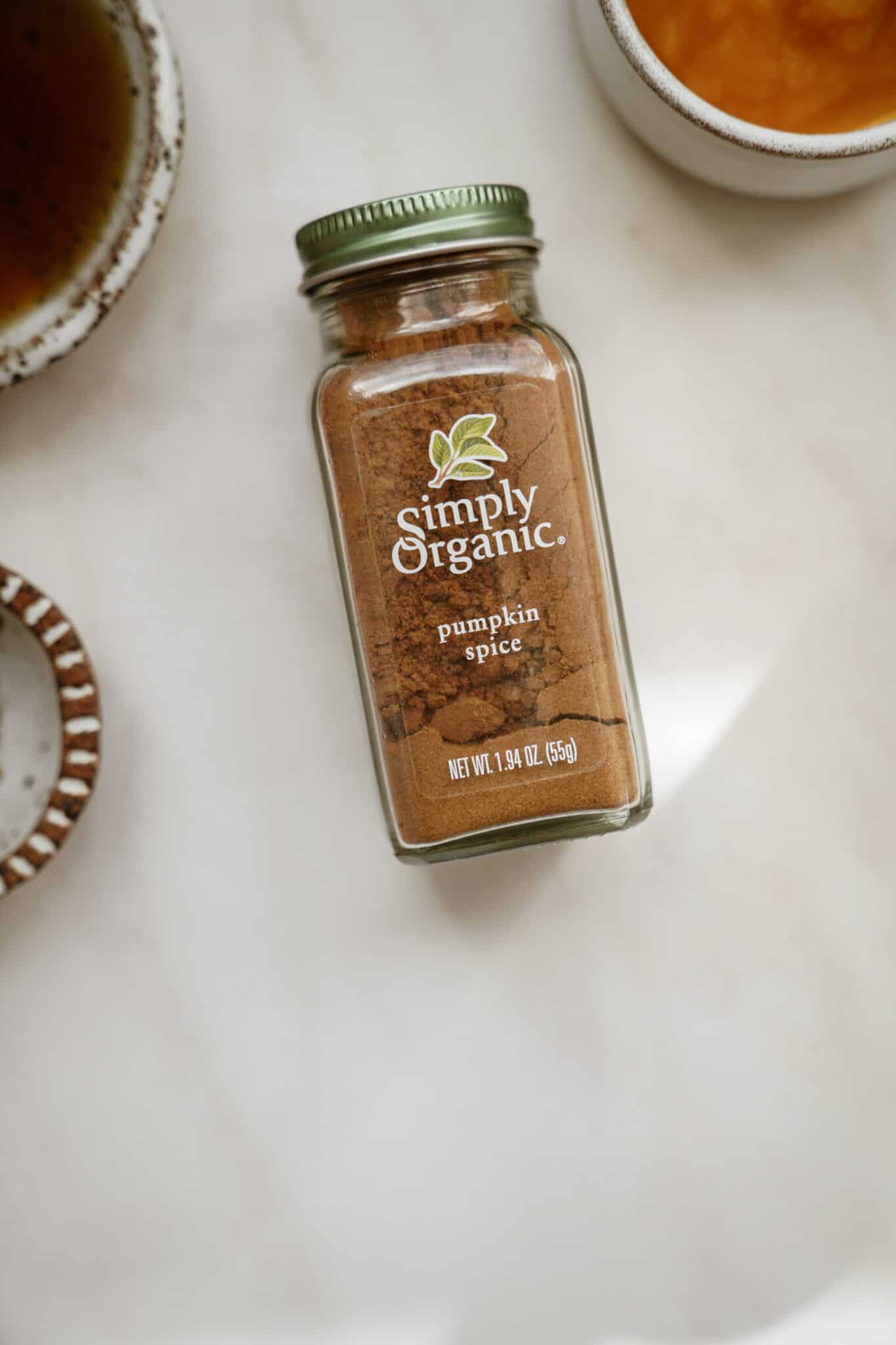 Pumpkin spice on white counterttop