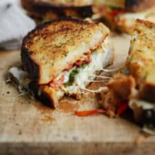 Lasagna grilled cheese on cutting board