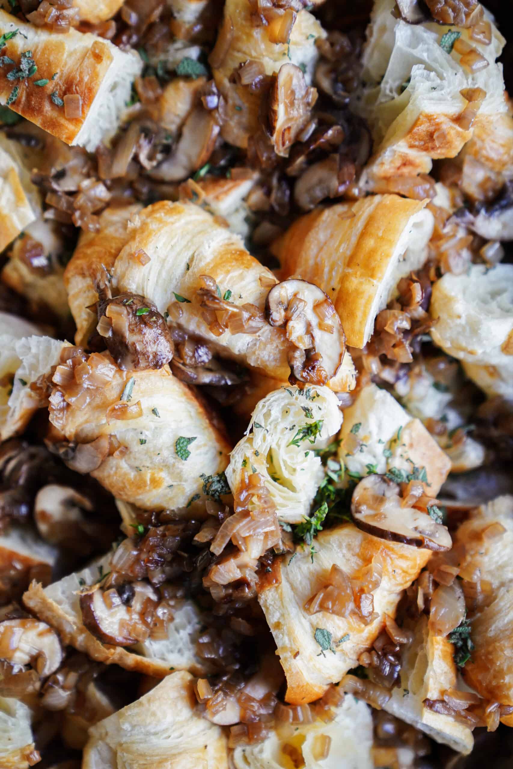 Savory Bread Pudding in a casserole dish