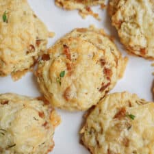Vegan biscuits on white countertop