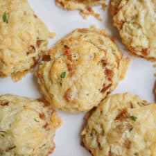 Vegan biscuits on white countertop