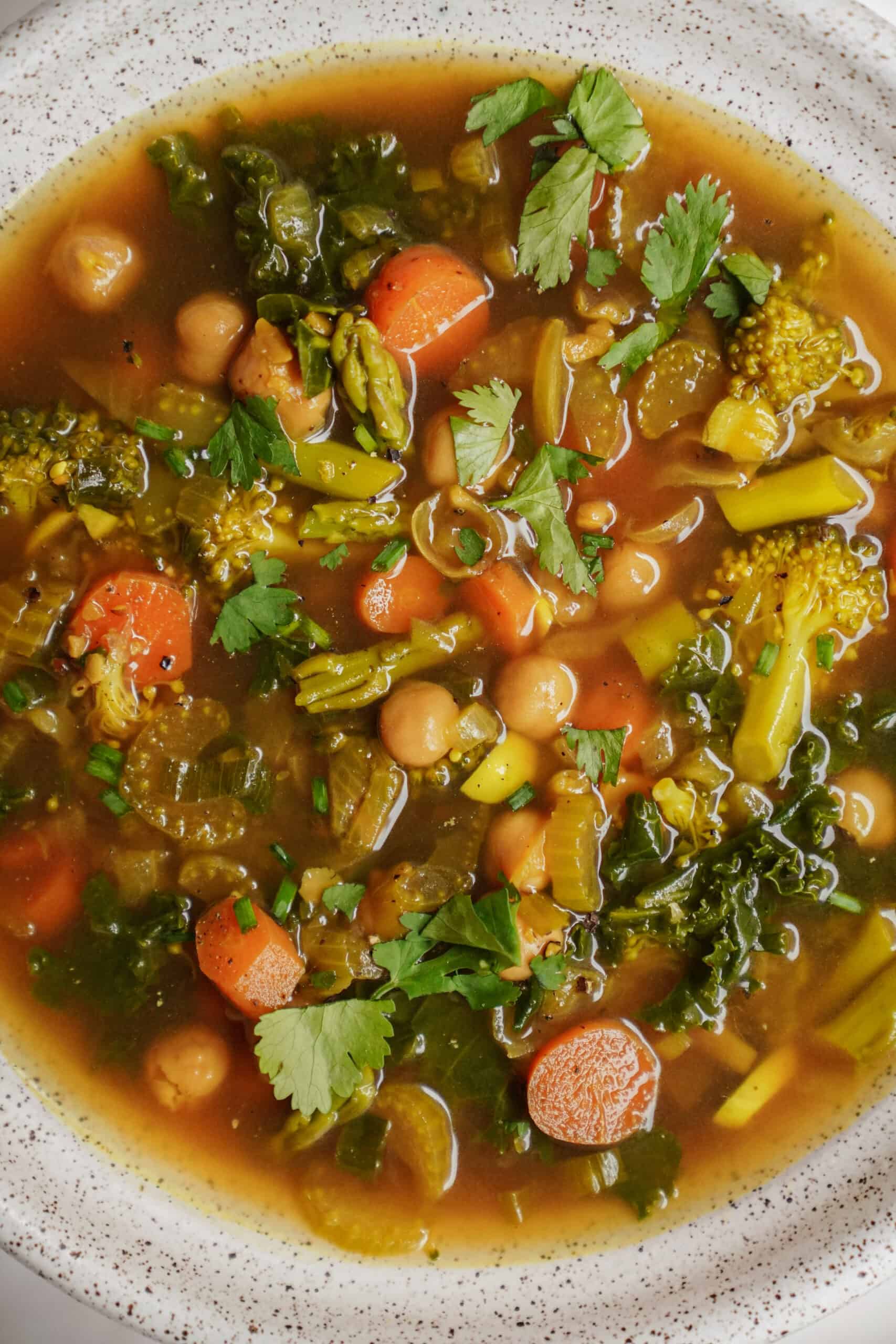 Close-up of Vegetable Turmeric Detox Soup