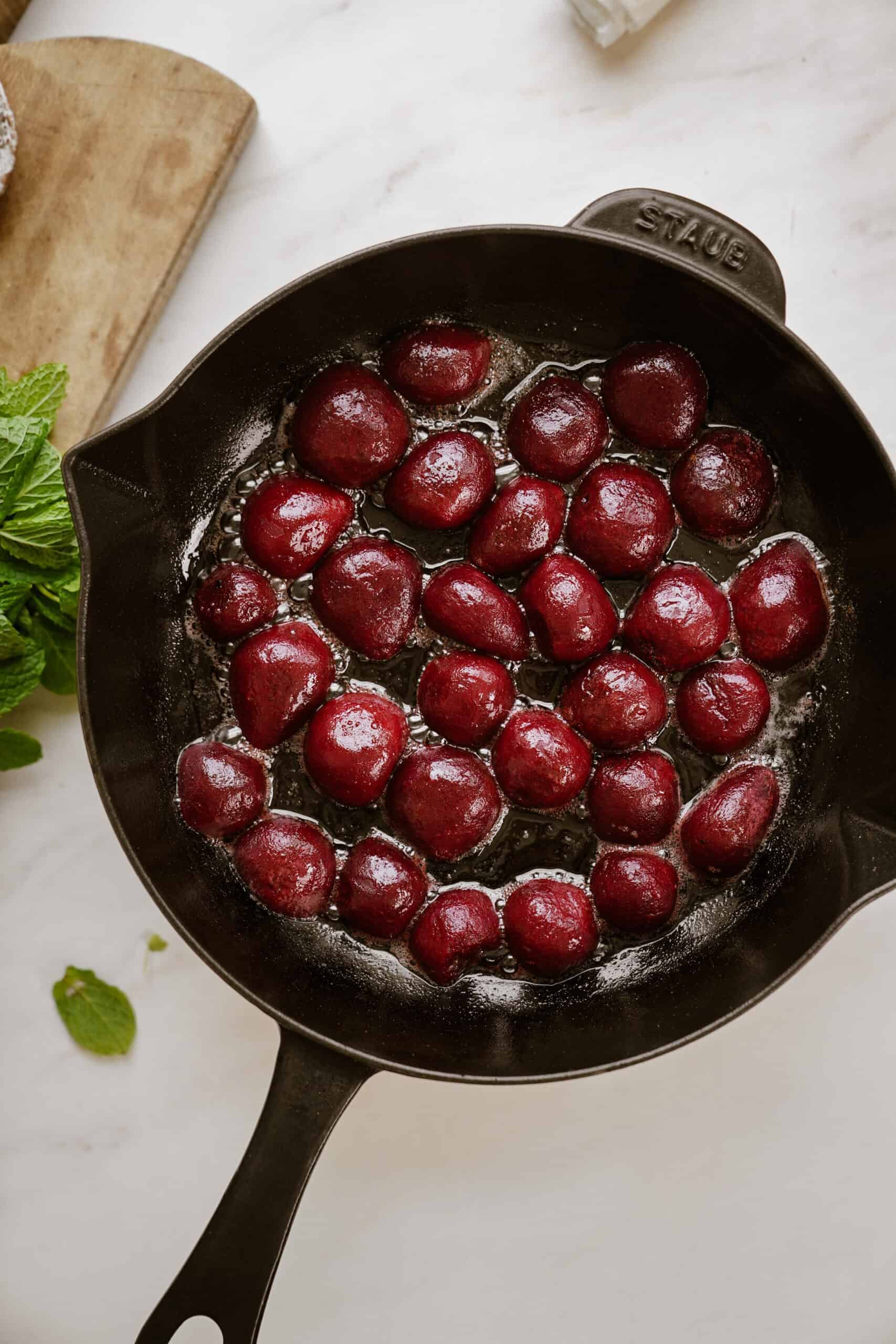 Beets in a cast iron dish