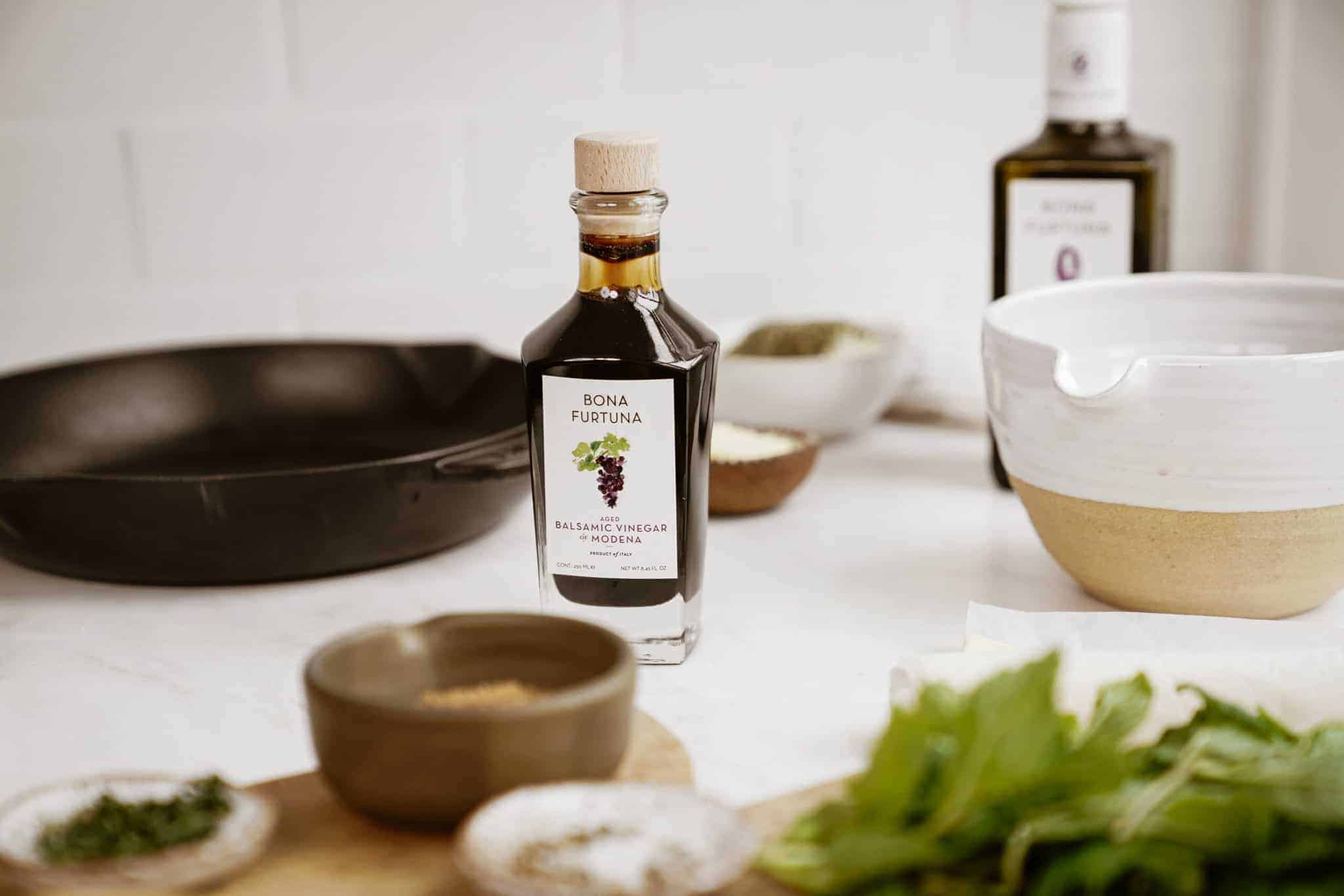 Balsamic vinegar on a countertop