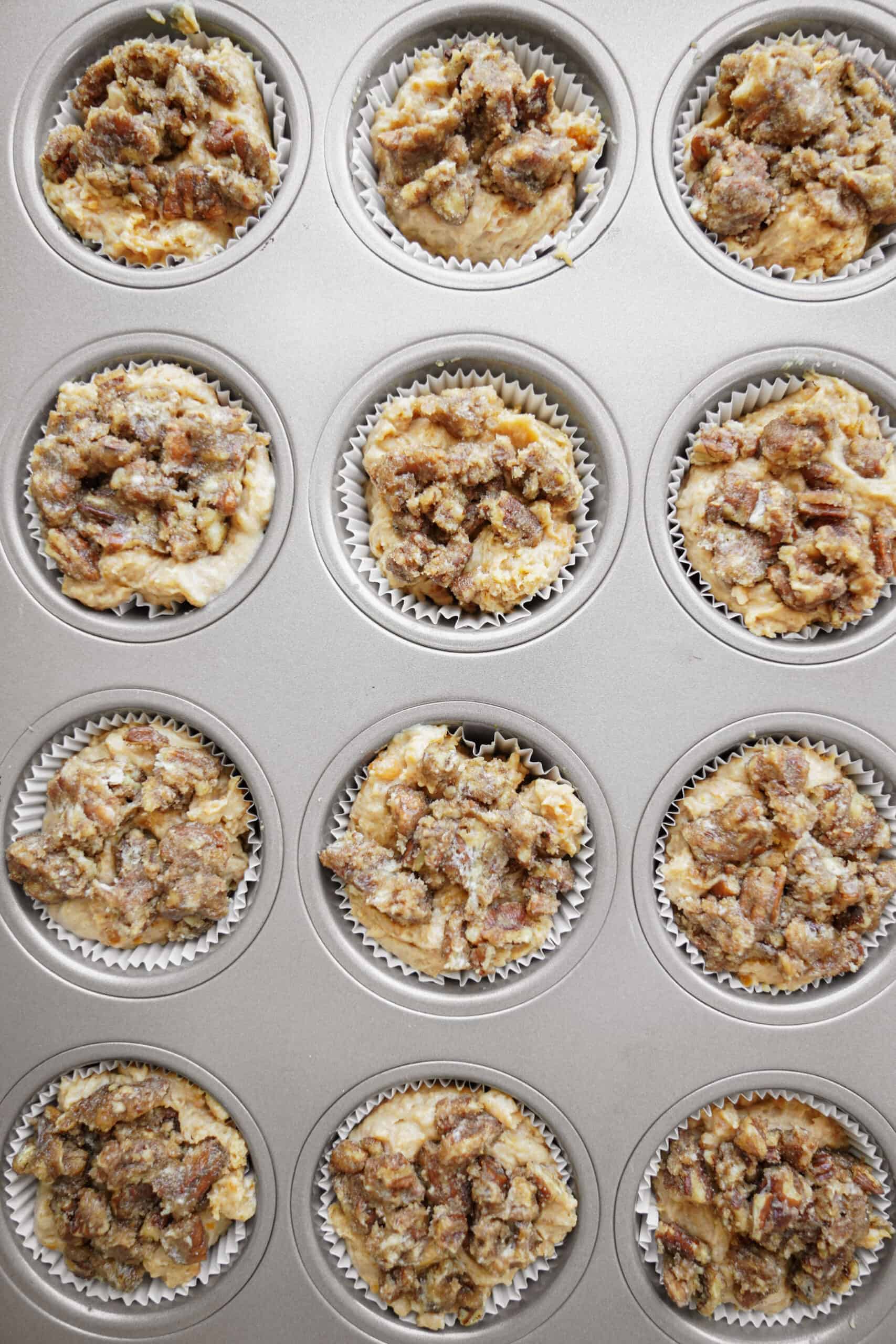 Filled muffin tin