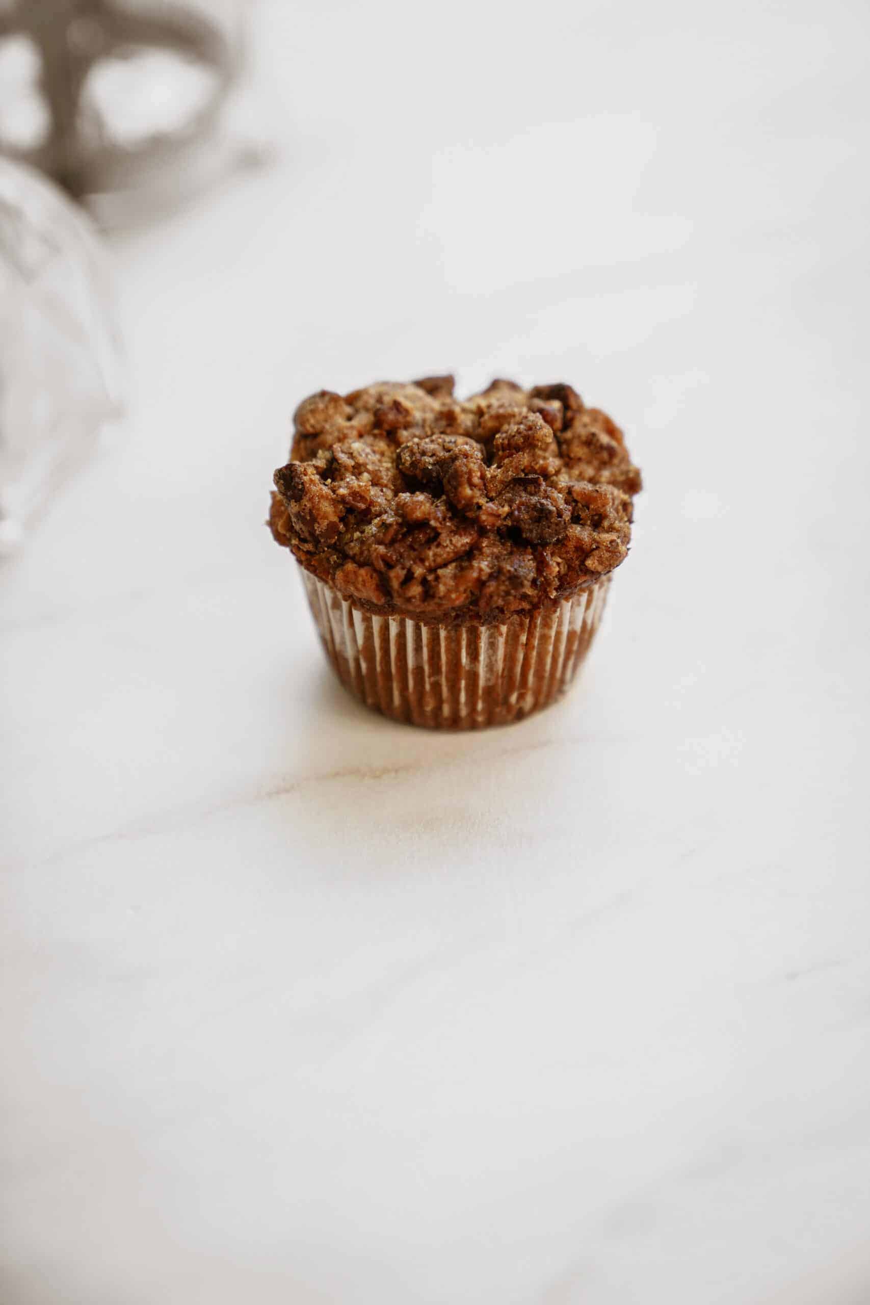 Sweet potato muffin on a counter