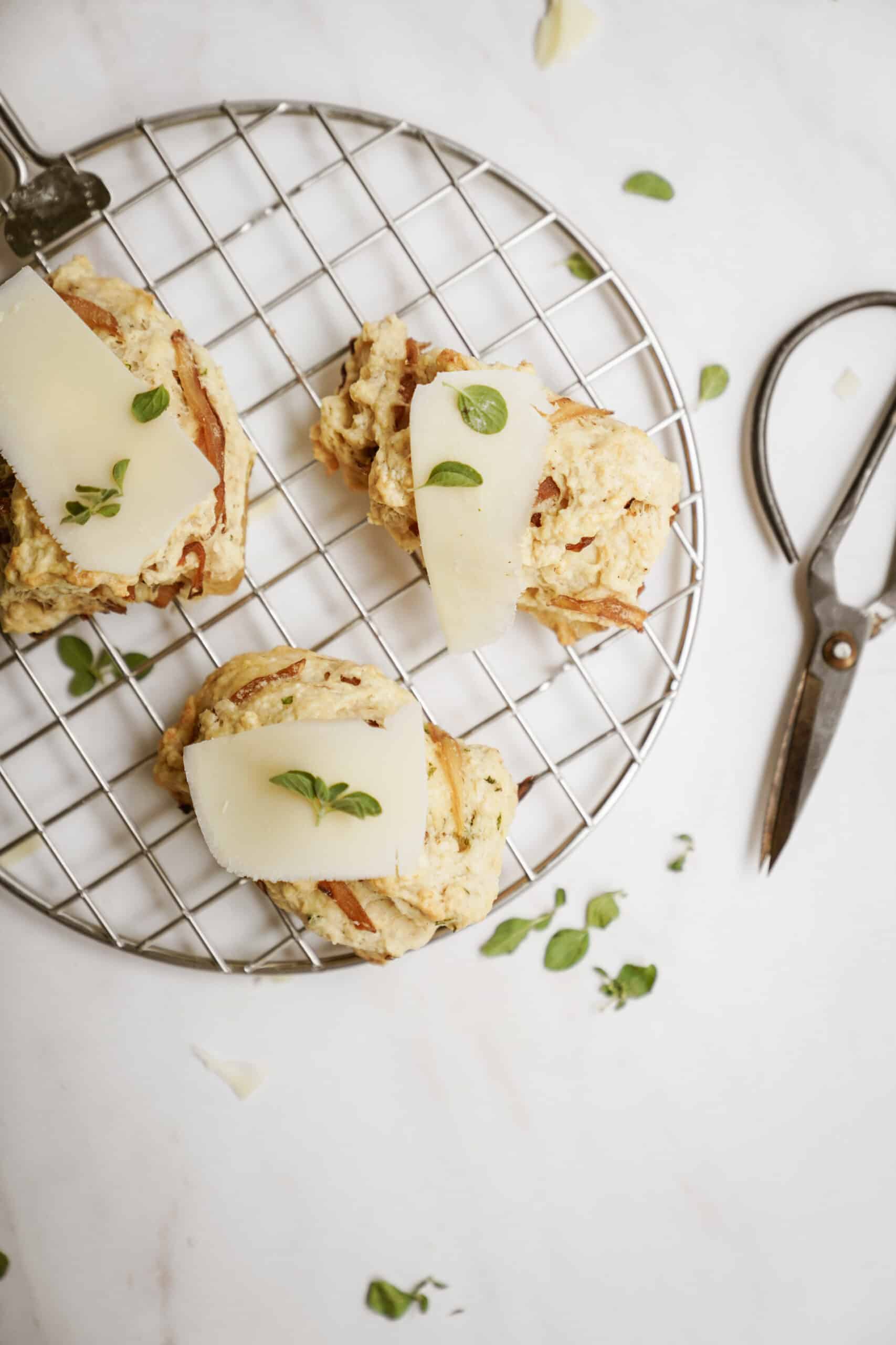 Vegan biscuits on a drying rack