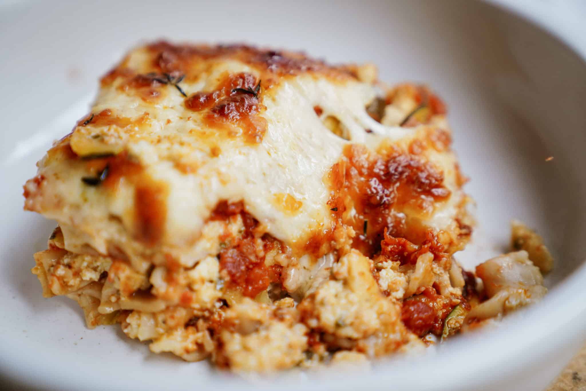 Zucchini lasagna recipe on a plate