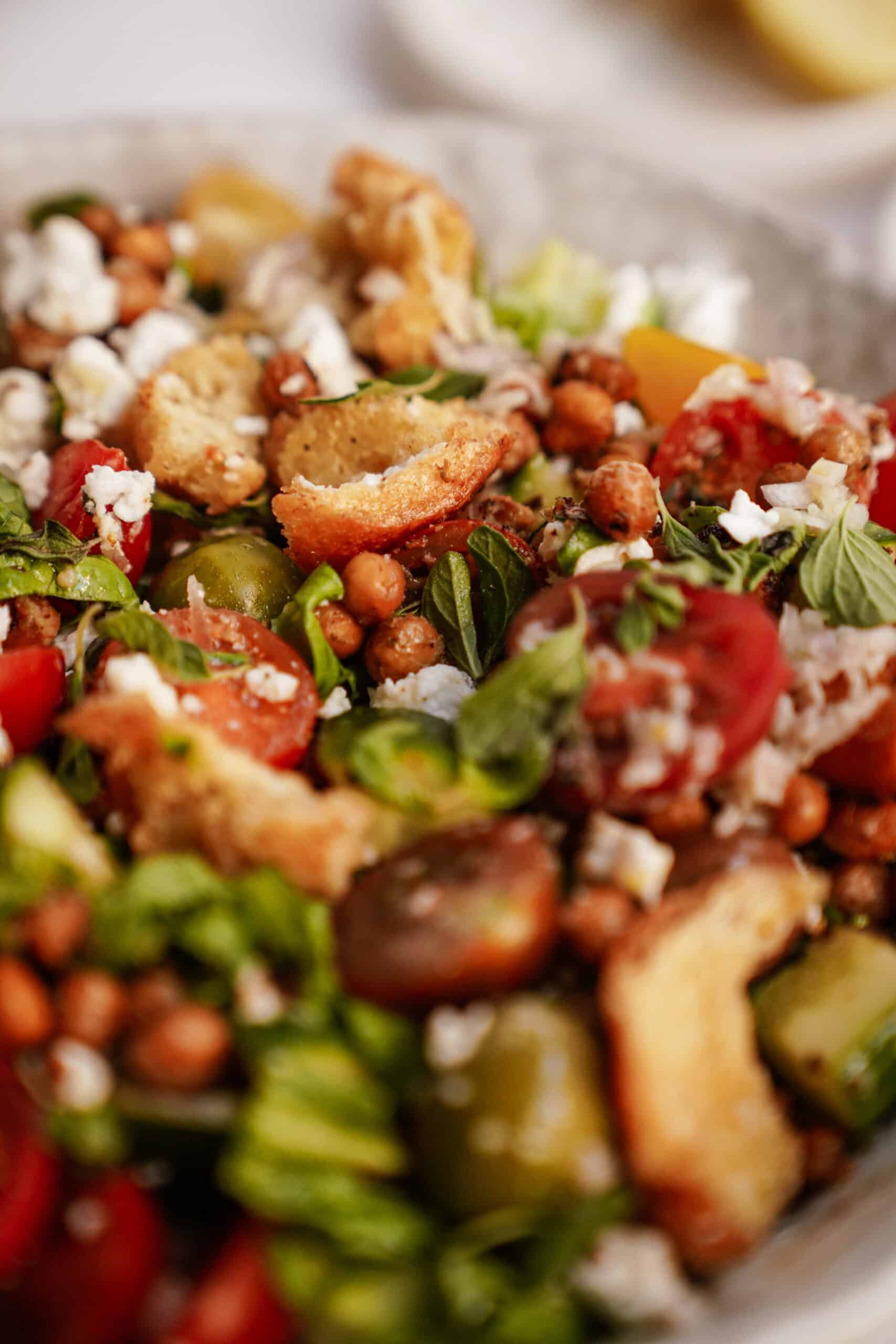 Close up of cobb salad recipe