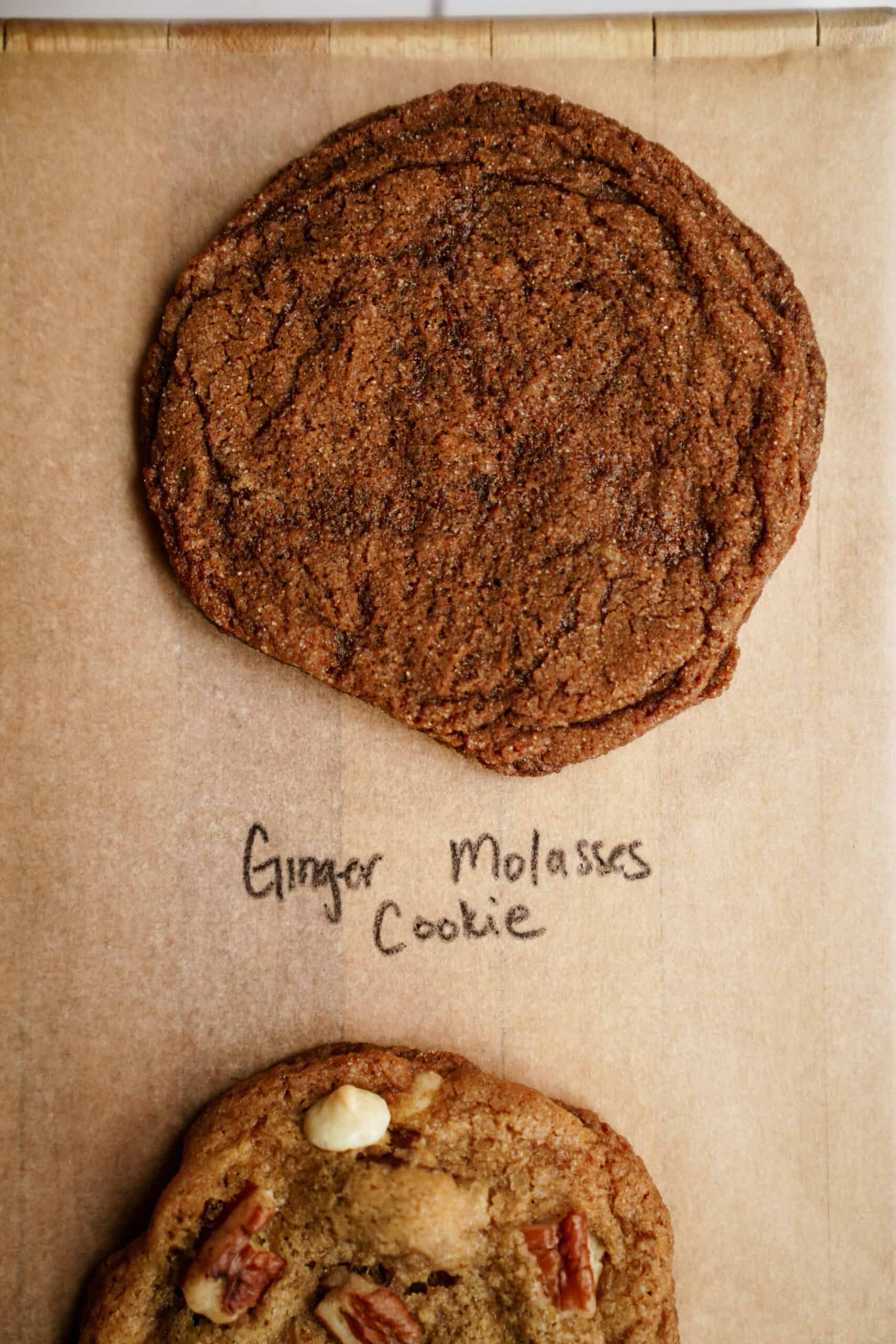 Ginger molasses cookie made with cookie dough recipe