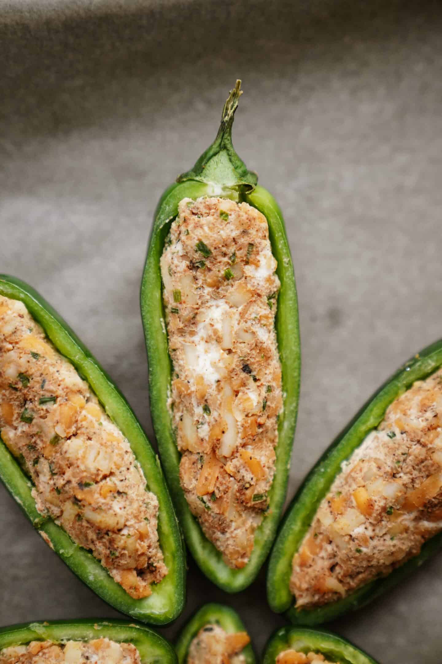 Jalapeno poppers on a tray