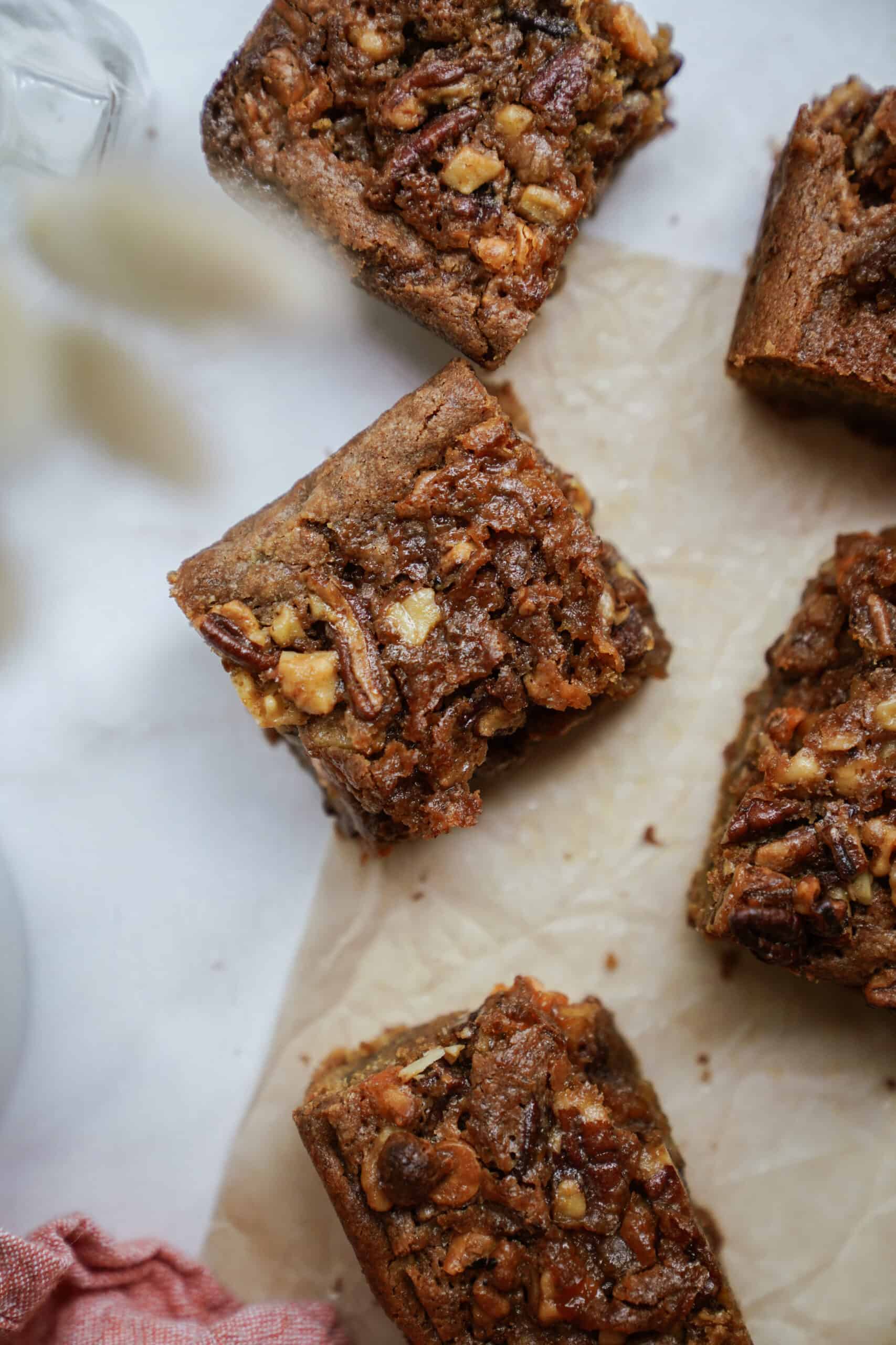 Maple bar recipe cut into squares and on counter