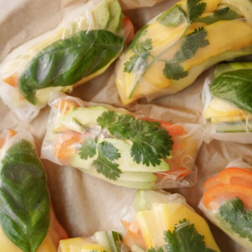 Rice Paper Rolls with Satay Sauce - Delightful Vegans