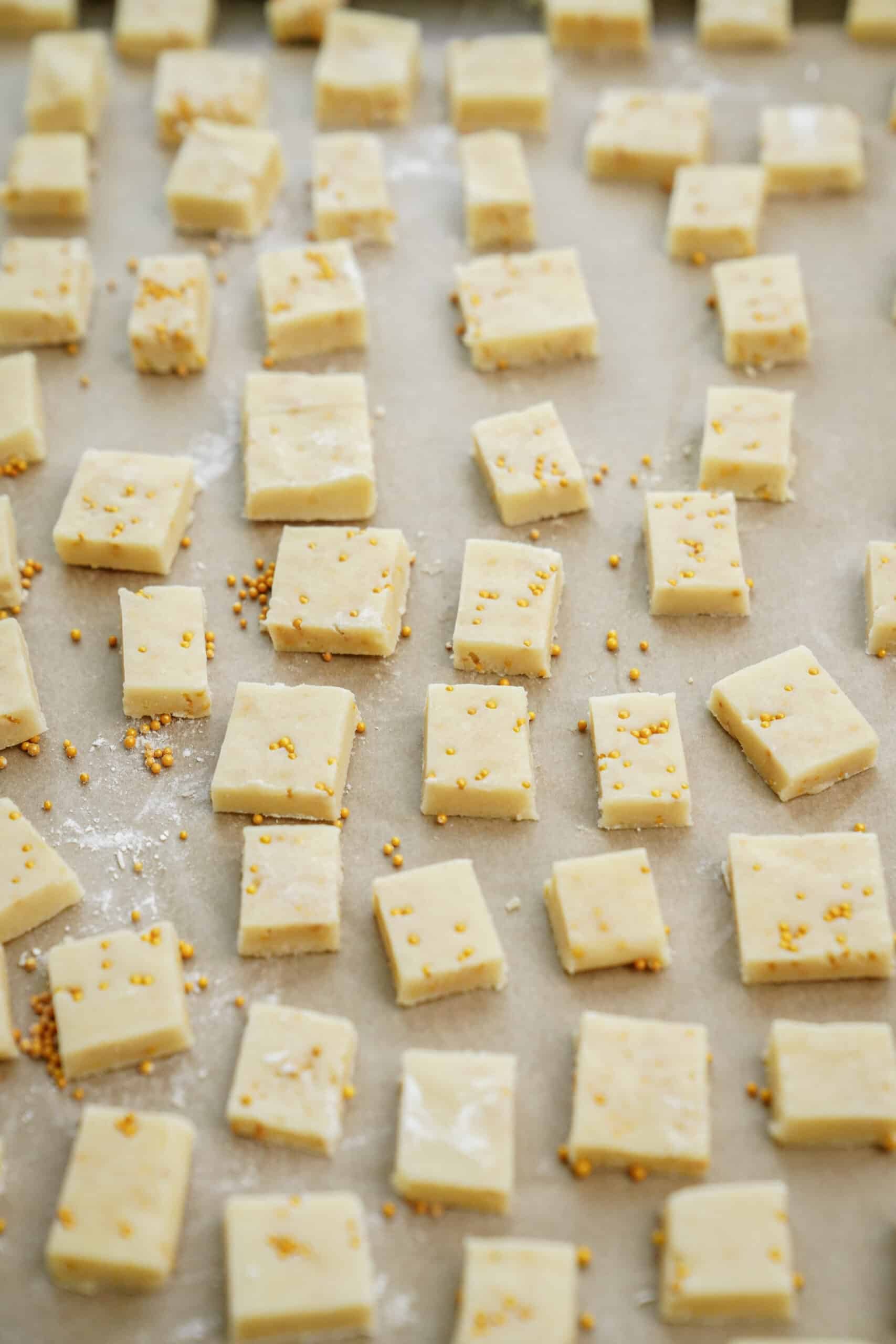 Holiday Shortbread Bites before being baked