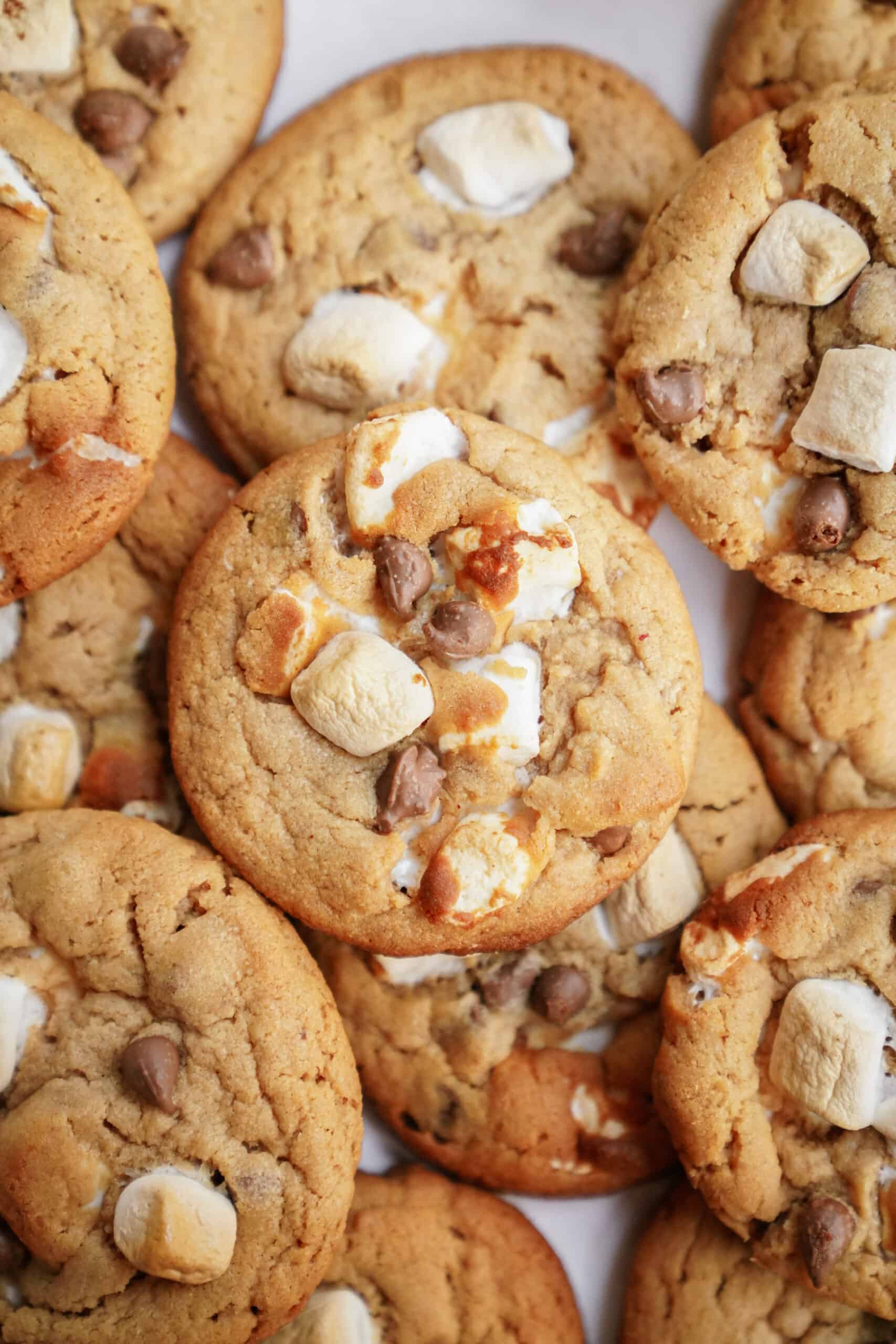 Pile of S'more cookie recipe 