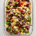 Bean salad in a serving dish