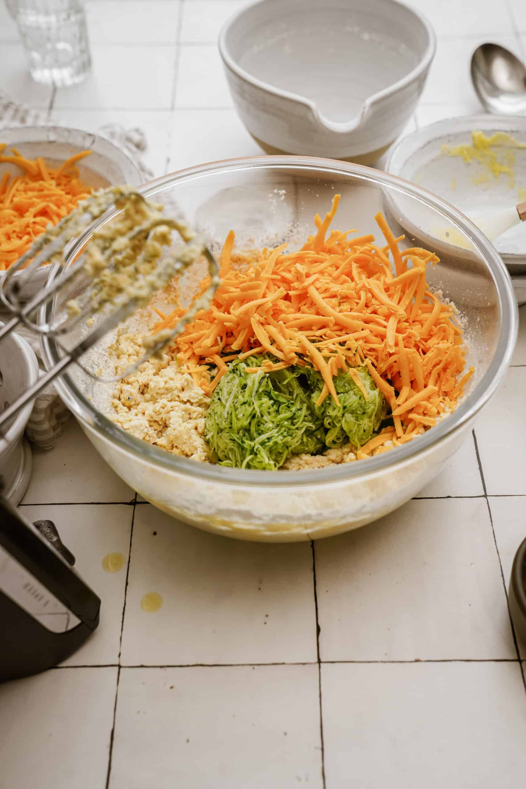 ingredients in muffin mixing bowl