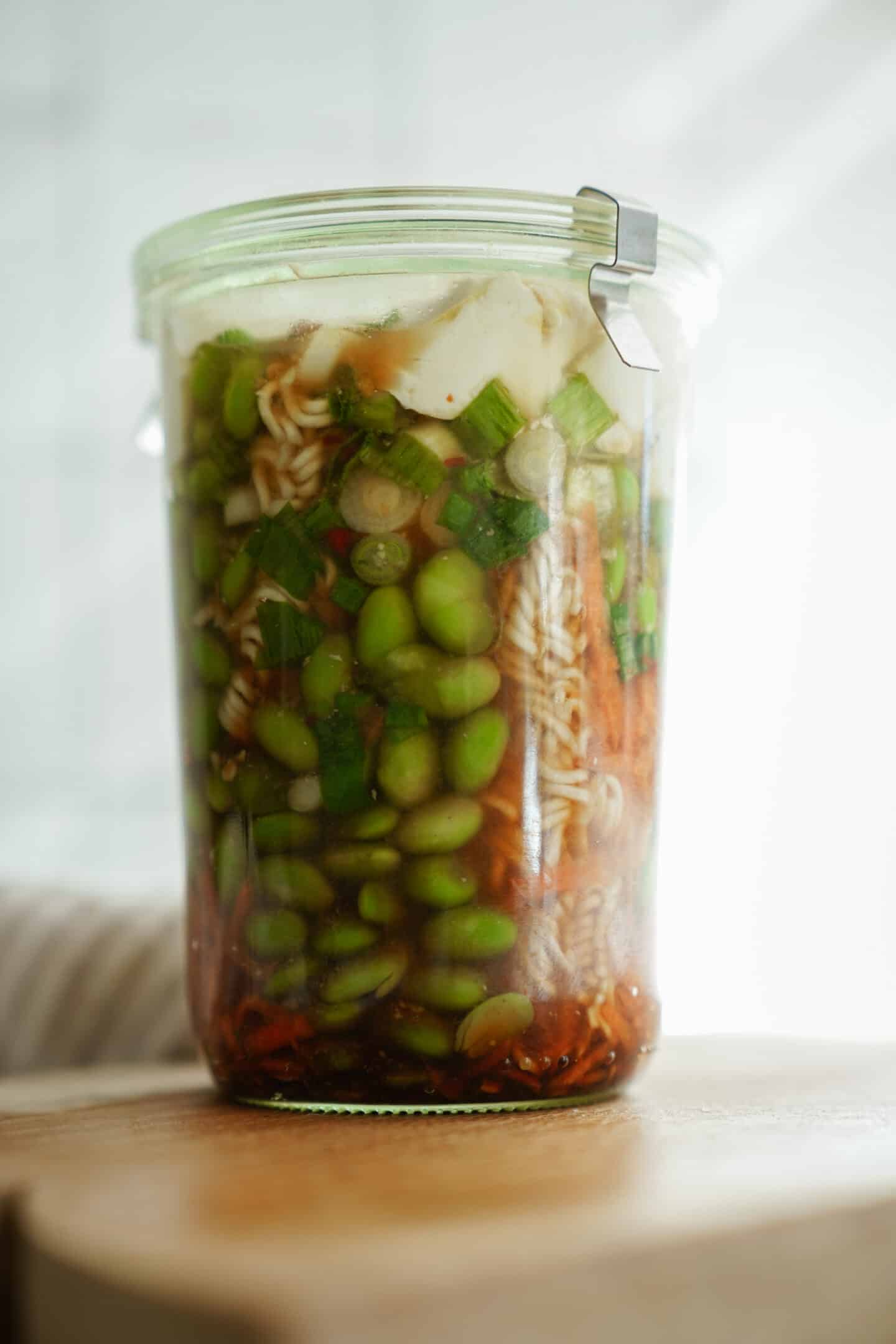 Instant noodles in a jar