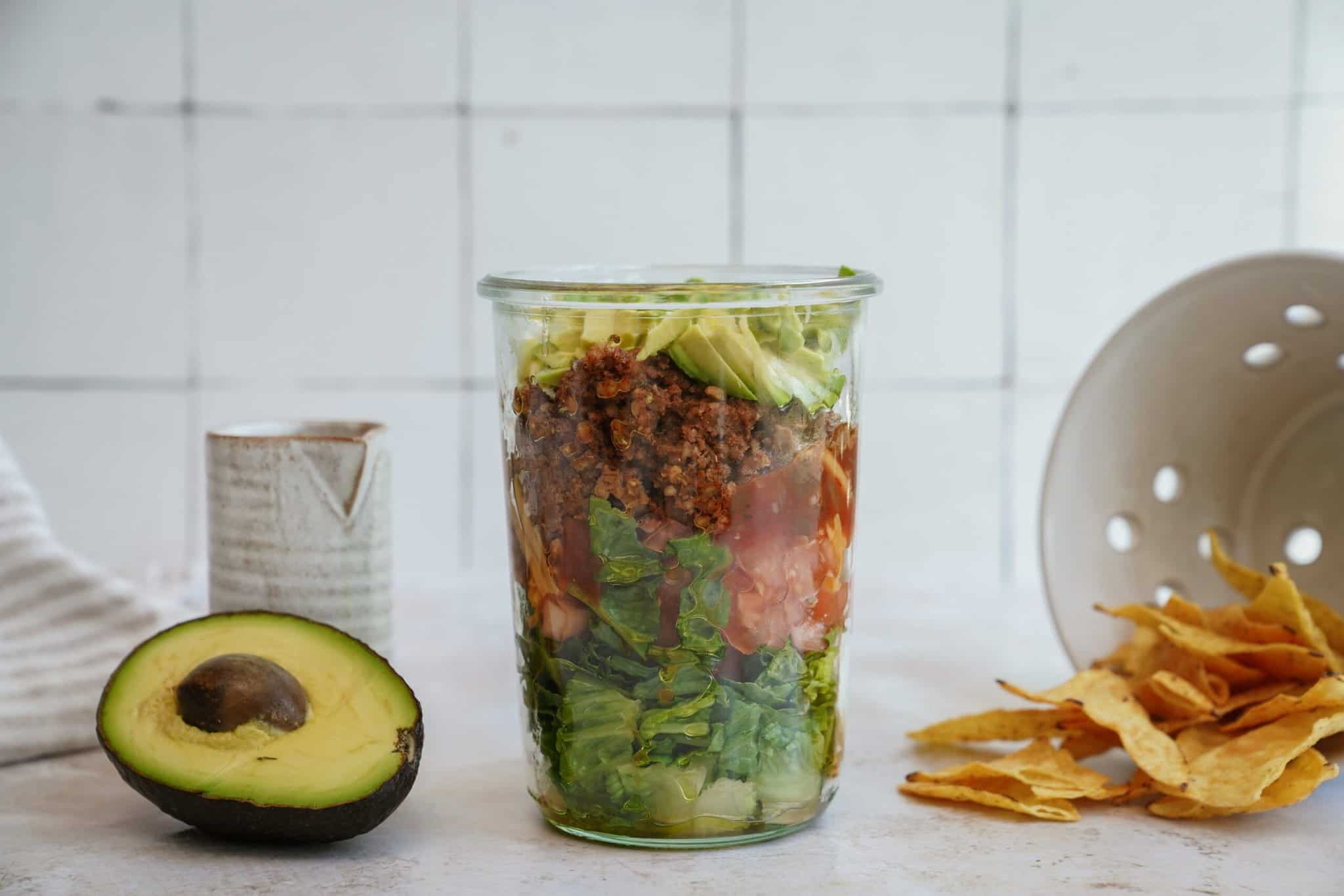 Taco Mason Jar Salads for Easy & Healthy Meal Prep