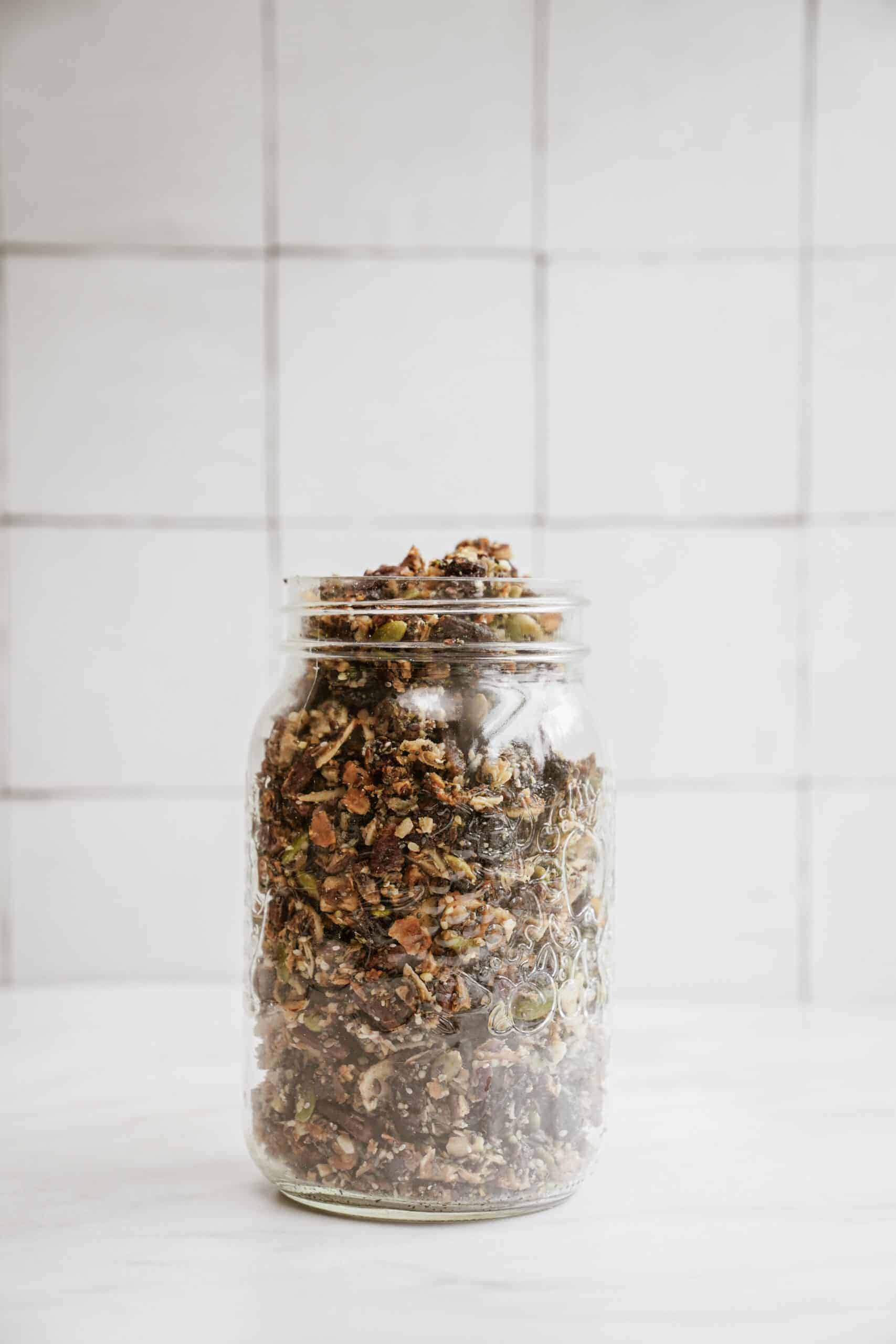 Paleo Granola in mason jar