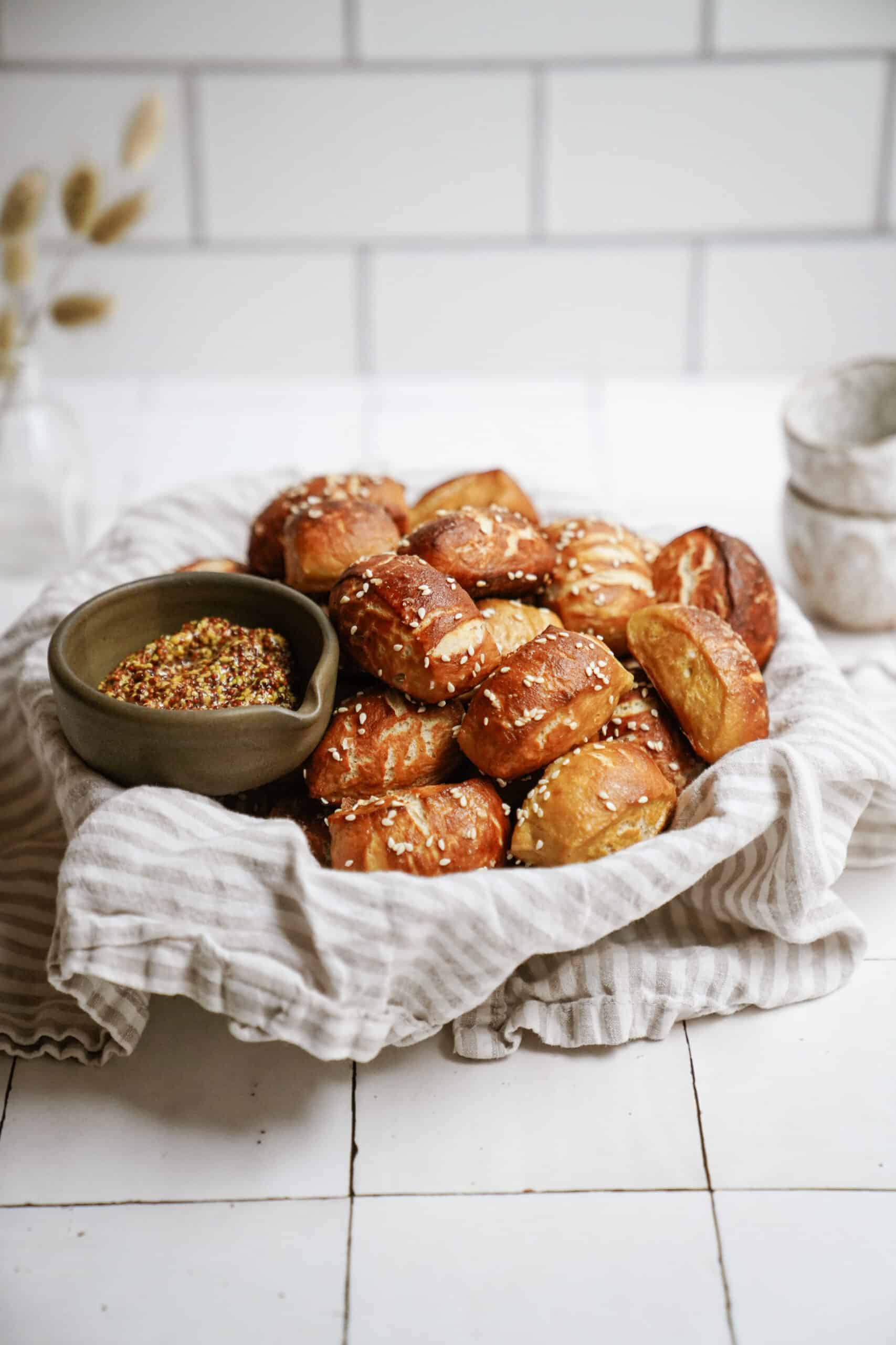 Basket of pretzel bites