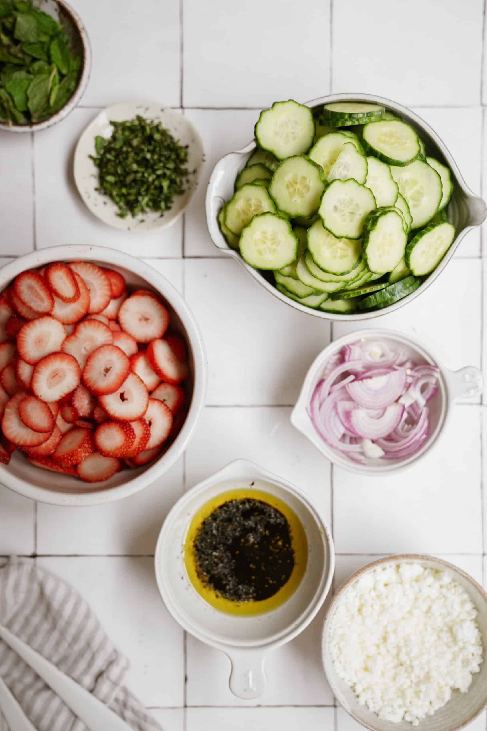 Fresh ingredients on a countertop 