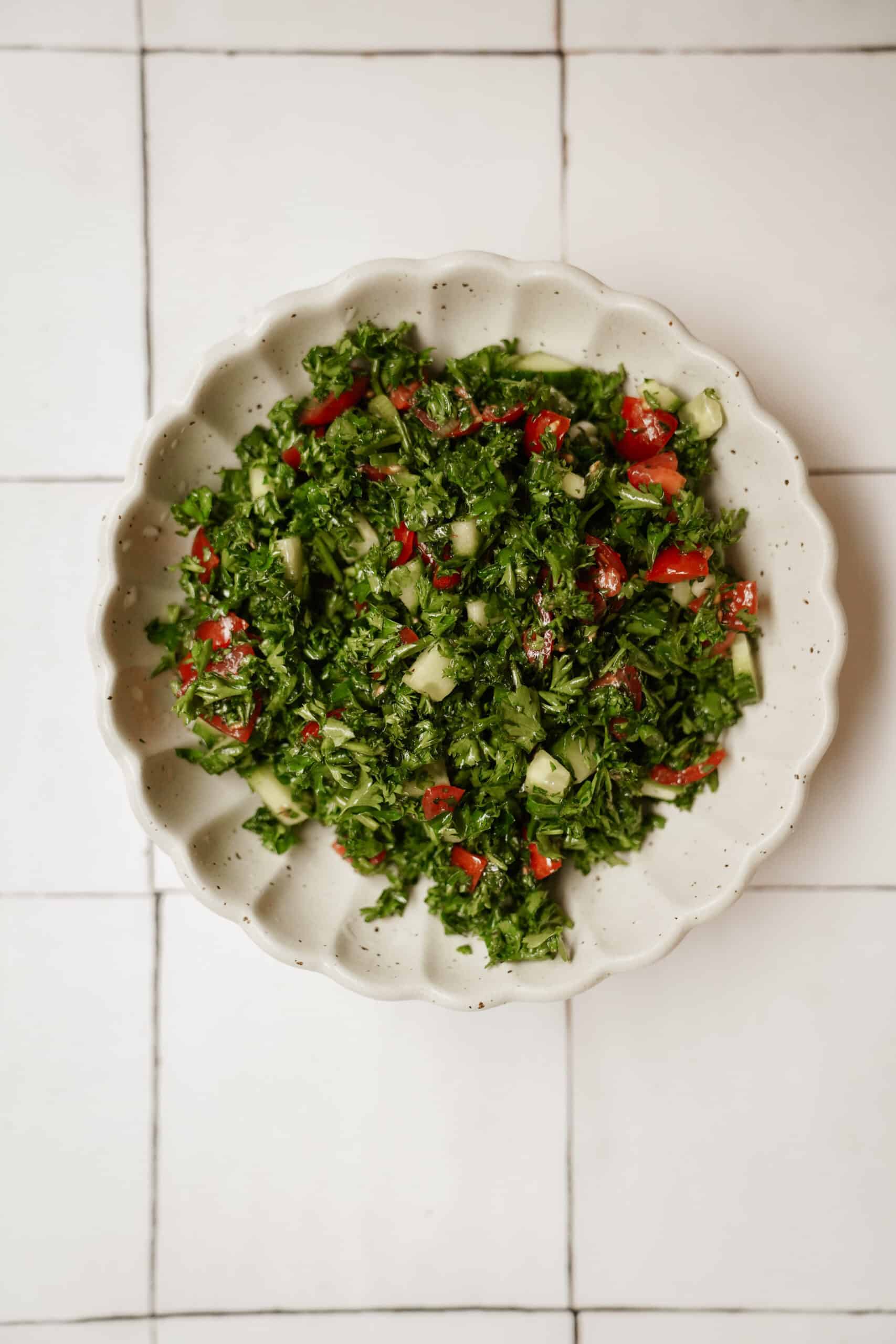 Tabouleh Salad on a white plate