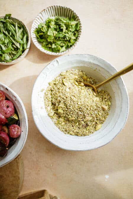 Whipped Feta Dip with Roasted Beet + Dukkah