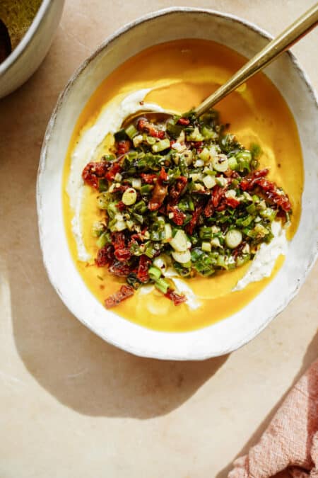 Whipped Feta with Green Onion + Sundried Tomato