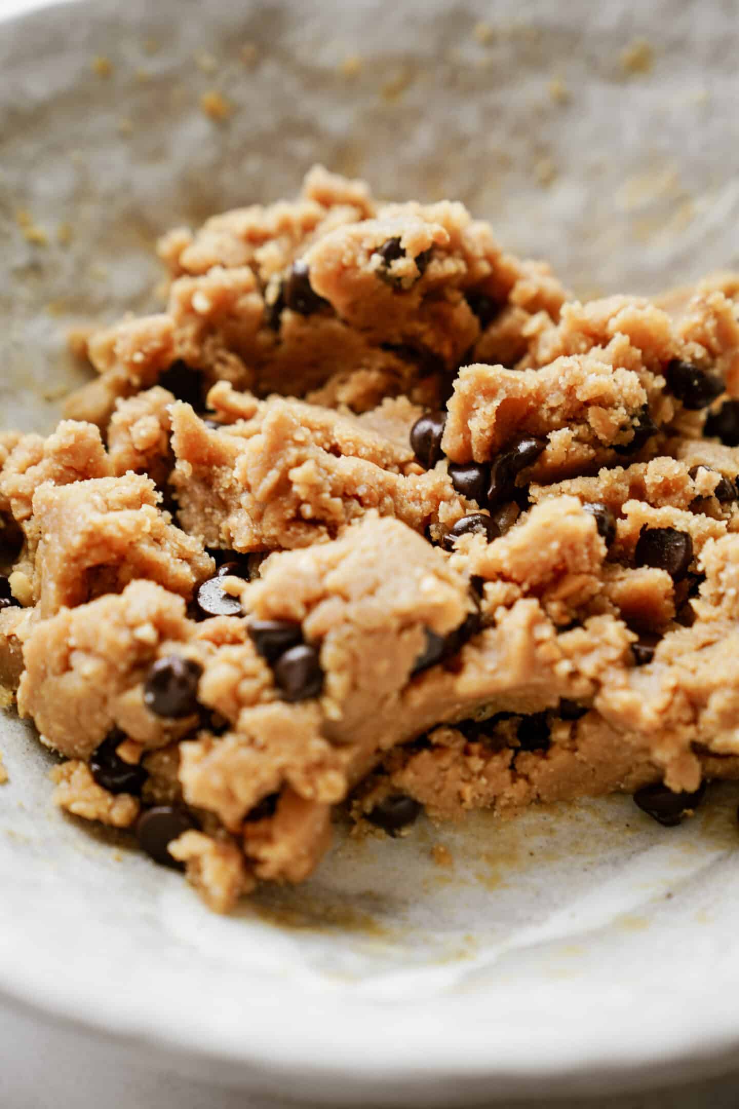 How to make edible cookie dough with cookie dough in a bowl