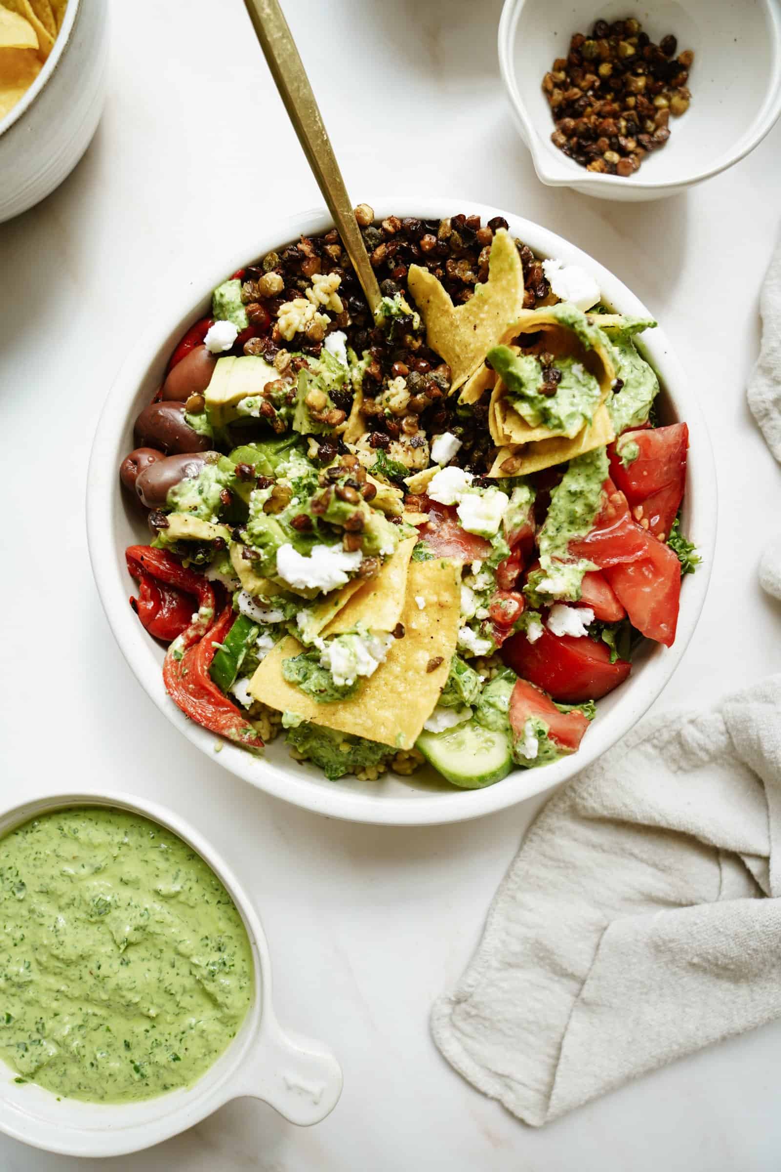 Mediterranean Rice Bowl in a big bowl