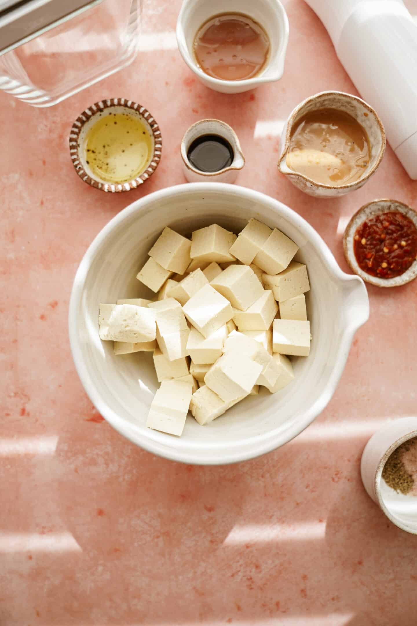 Ingredients for tofu marinade