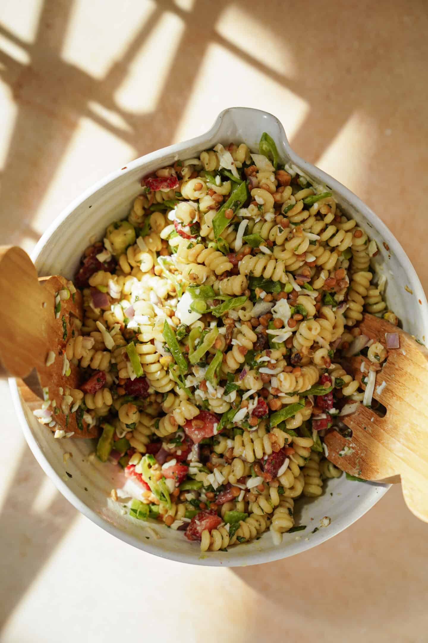 Salad meal prep in a big bowl