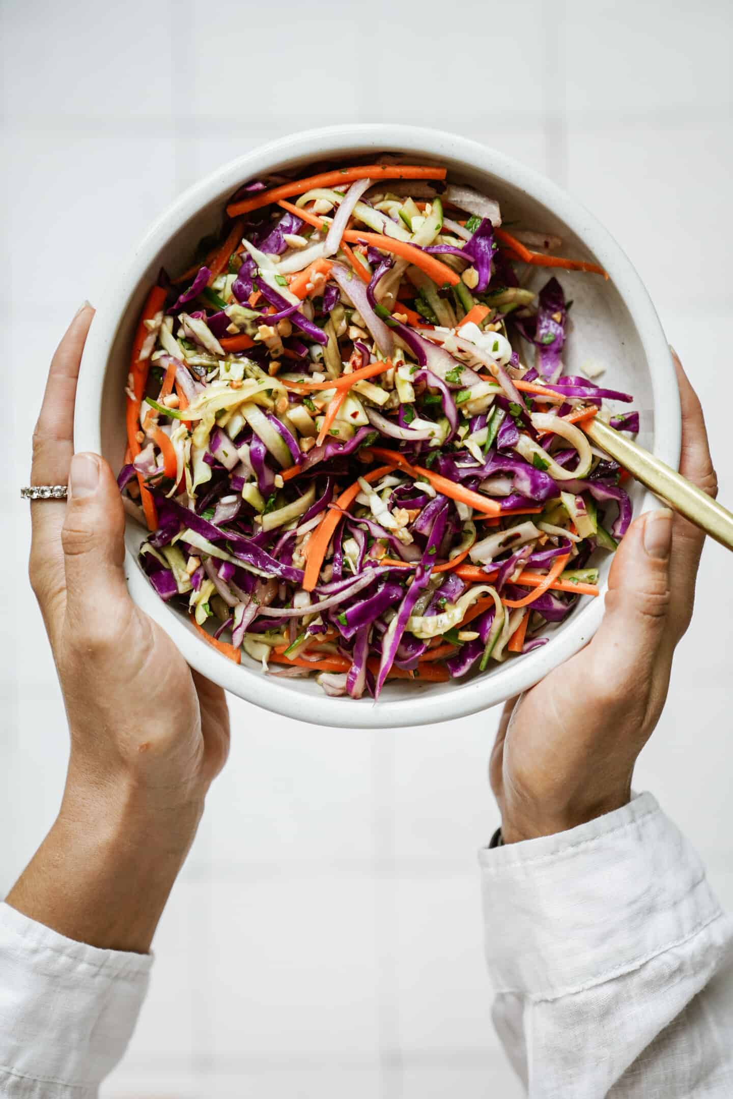 Mixed cabbage salad in a bowl