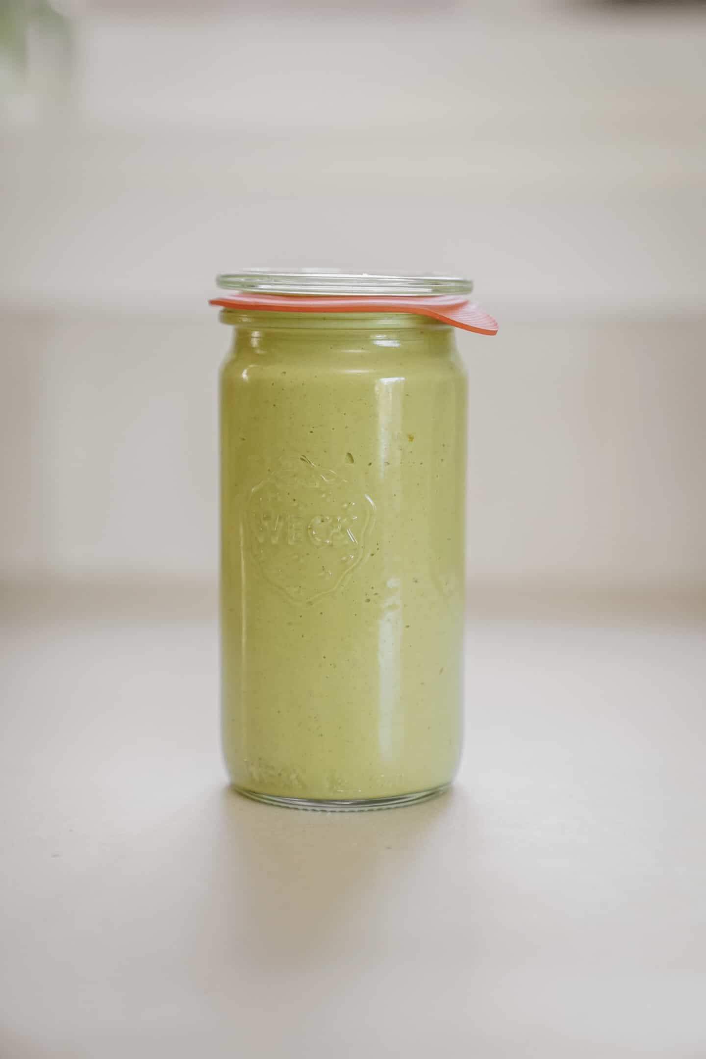 Chimichurri sauce in a jar