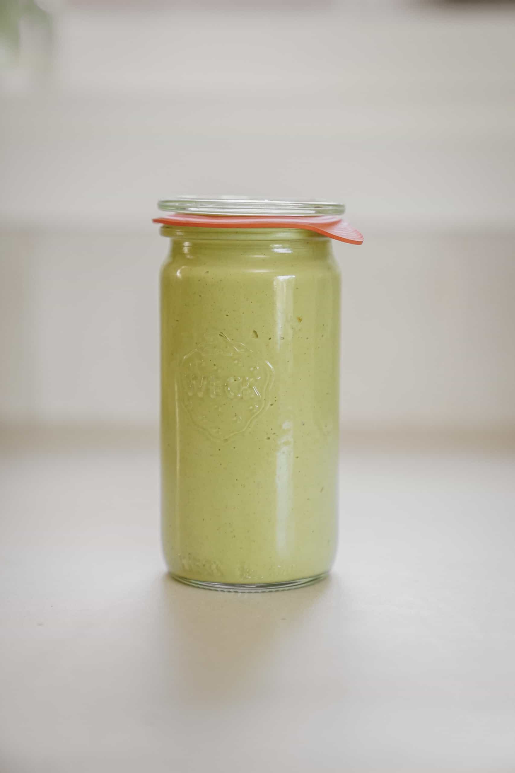 Chimichurri sauce in a jar