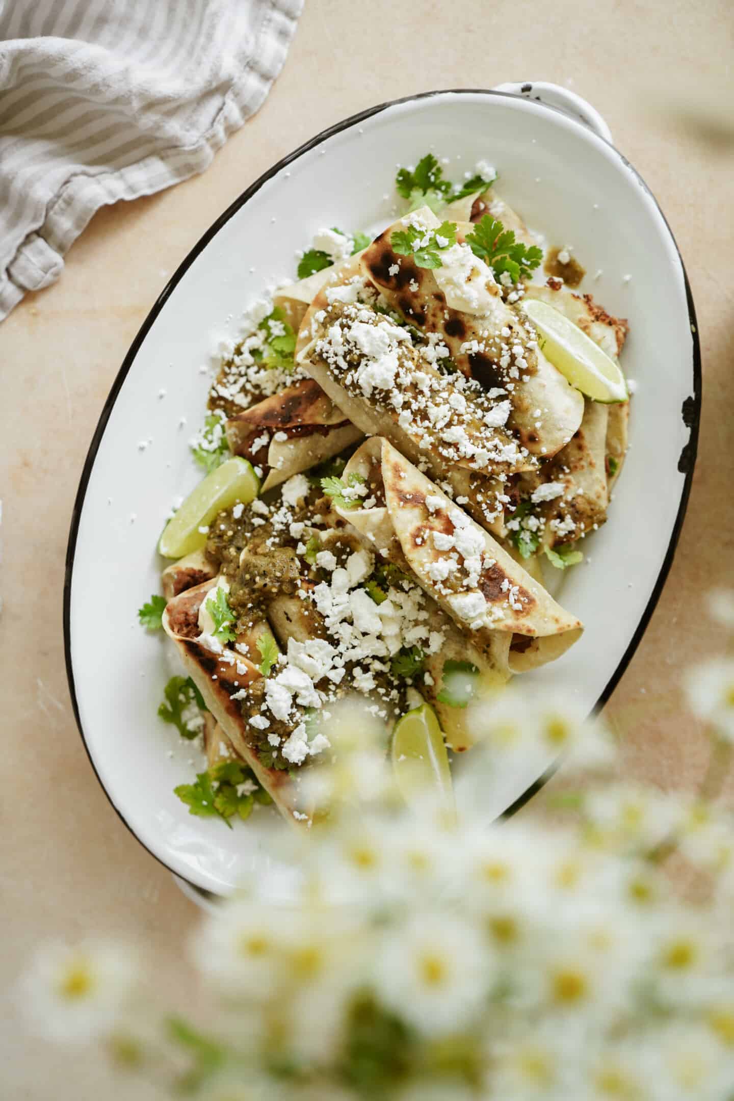 Flautas on a plate