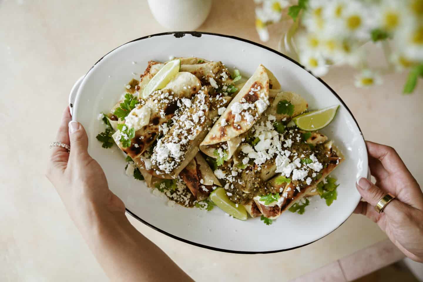 Flautas on a plate