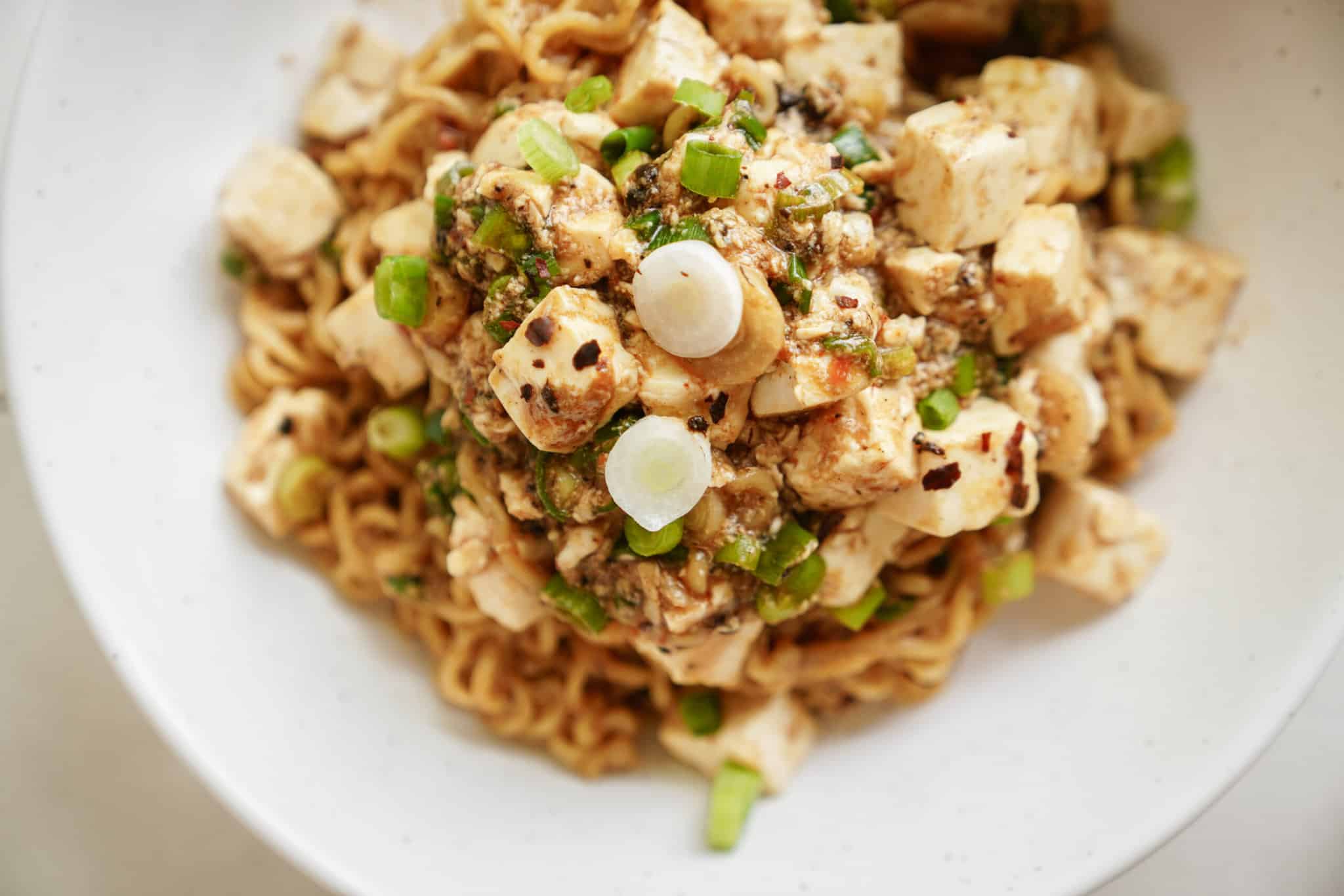 easy to make Kylie Jenner Ramen on a white plate