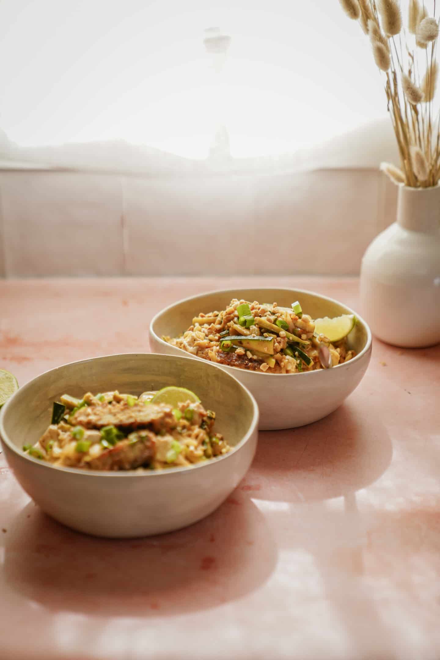 Ramen Noodle Salad in multiple bowls